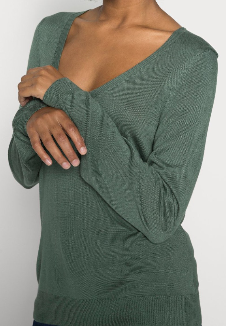 Discount Anna Field OPEN V NECK JUMPER – Jersey De Punto – Green, Mujer L