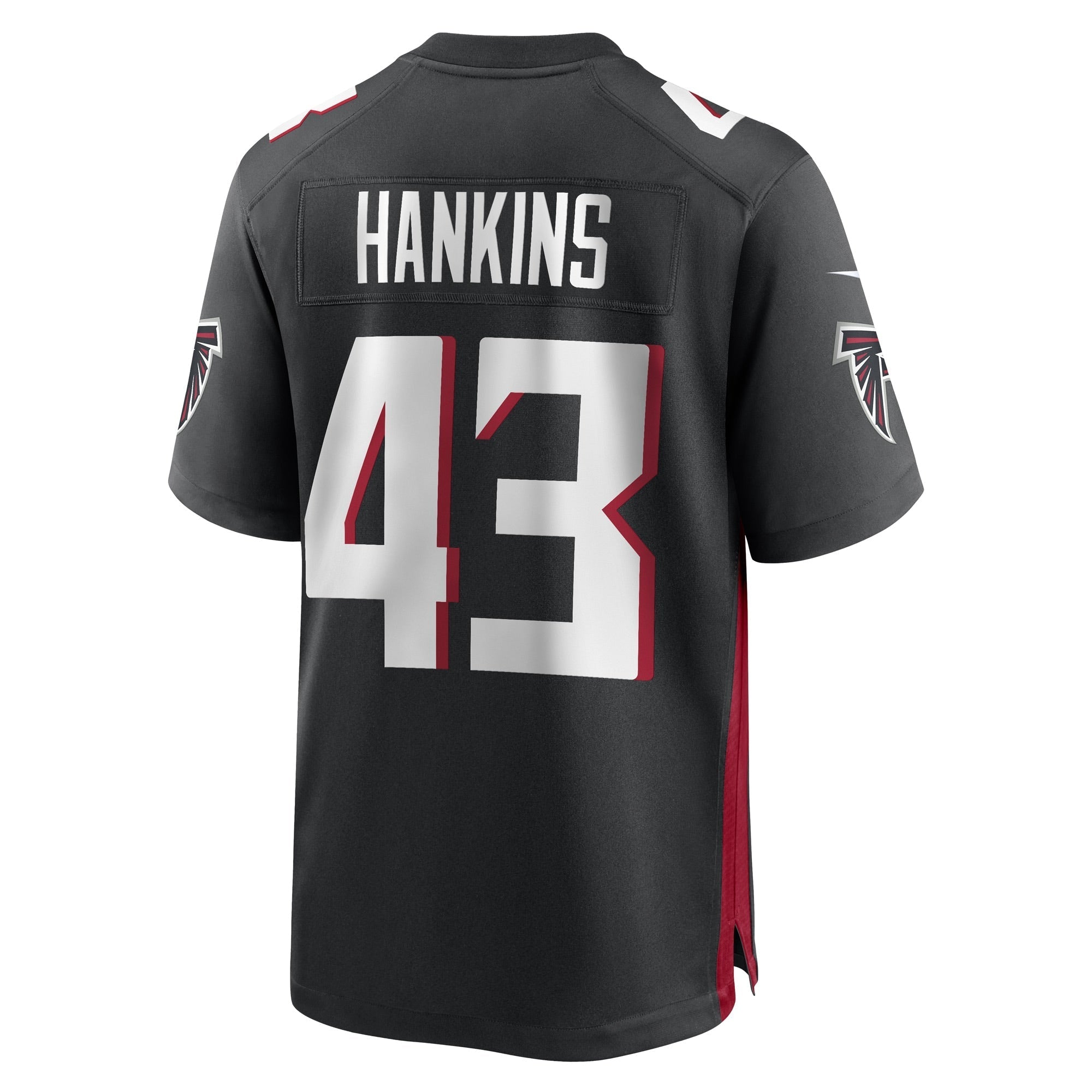 Men's Nike Black Matt Hankins Atlanta Falcons Game Player Jersey