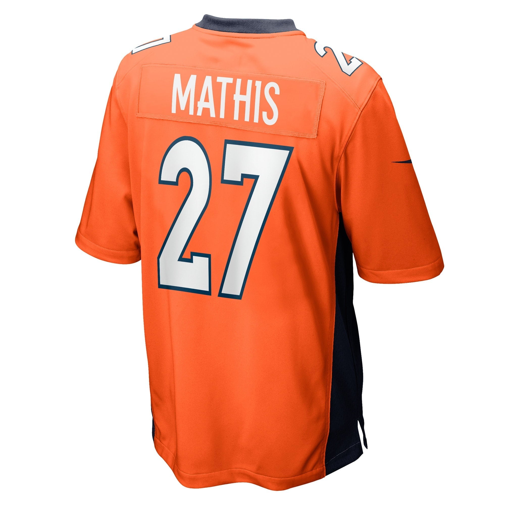 Men's Nike Damarri Mathis Orange Denver Broncos Game Player Jersey