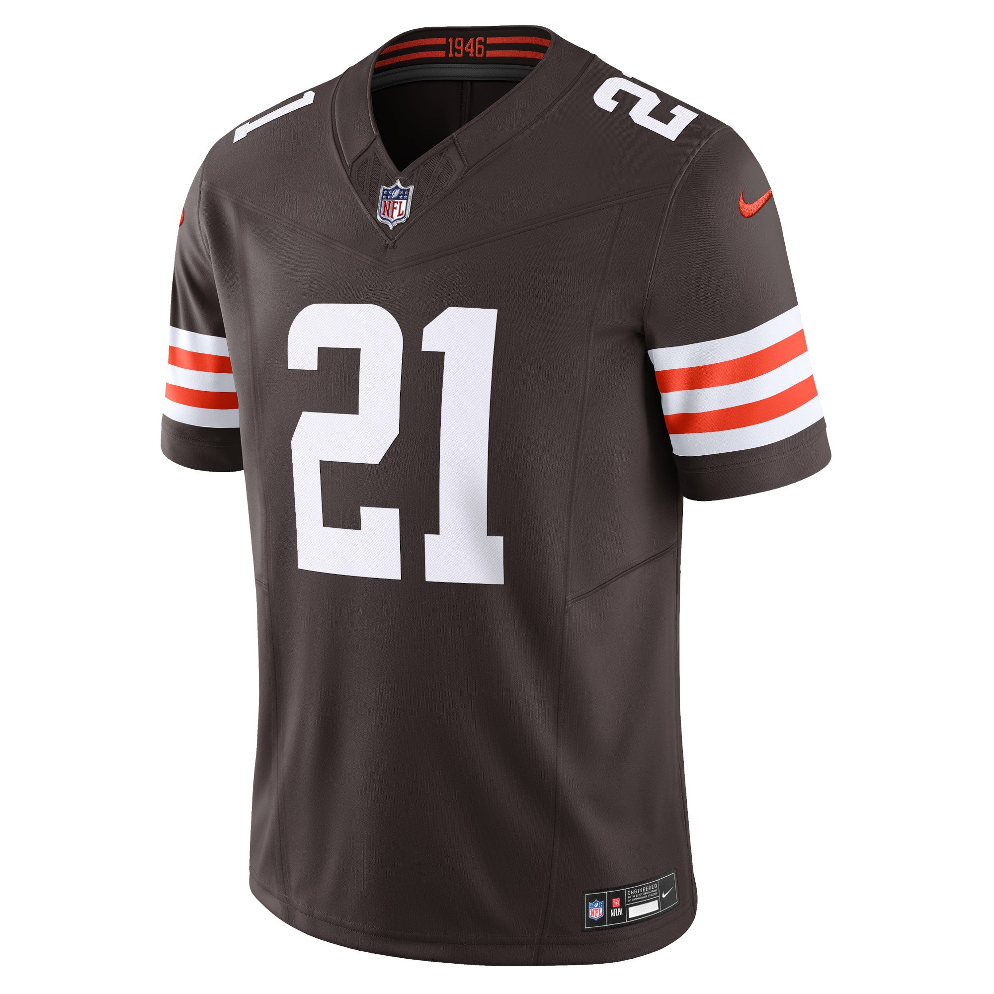 Men's Nike Denzel Ward Brown Cleveland Browns Vapor F.U.S.E. Limited Jersey