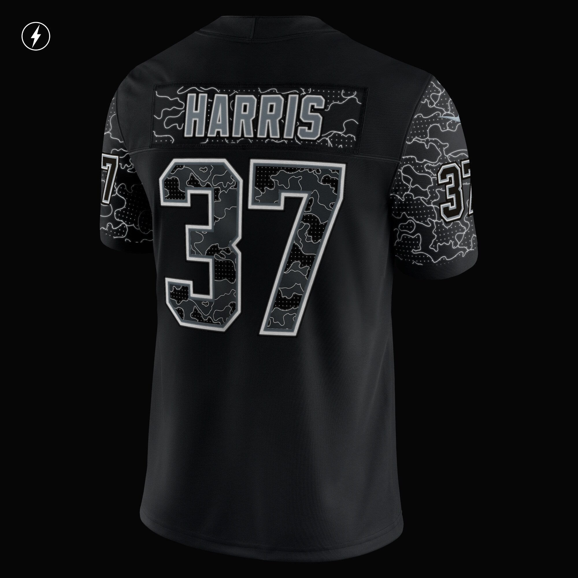 Men's Nike Damien Harris Black New England Patriots RFLCTV Limited Jersey