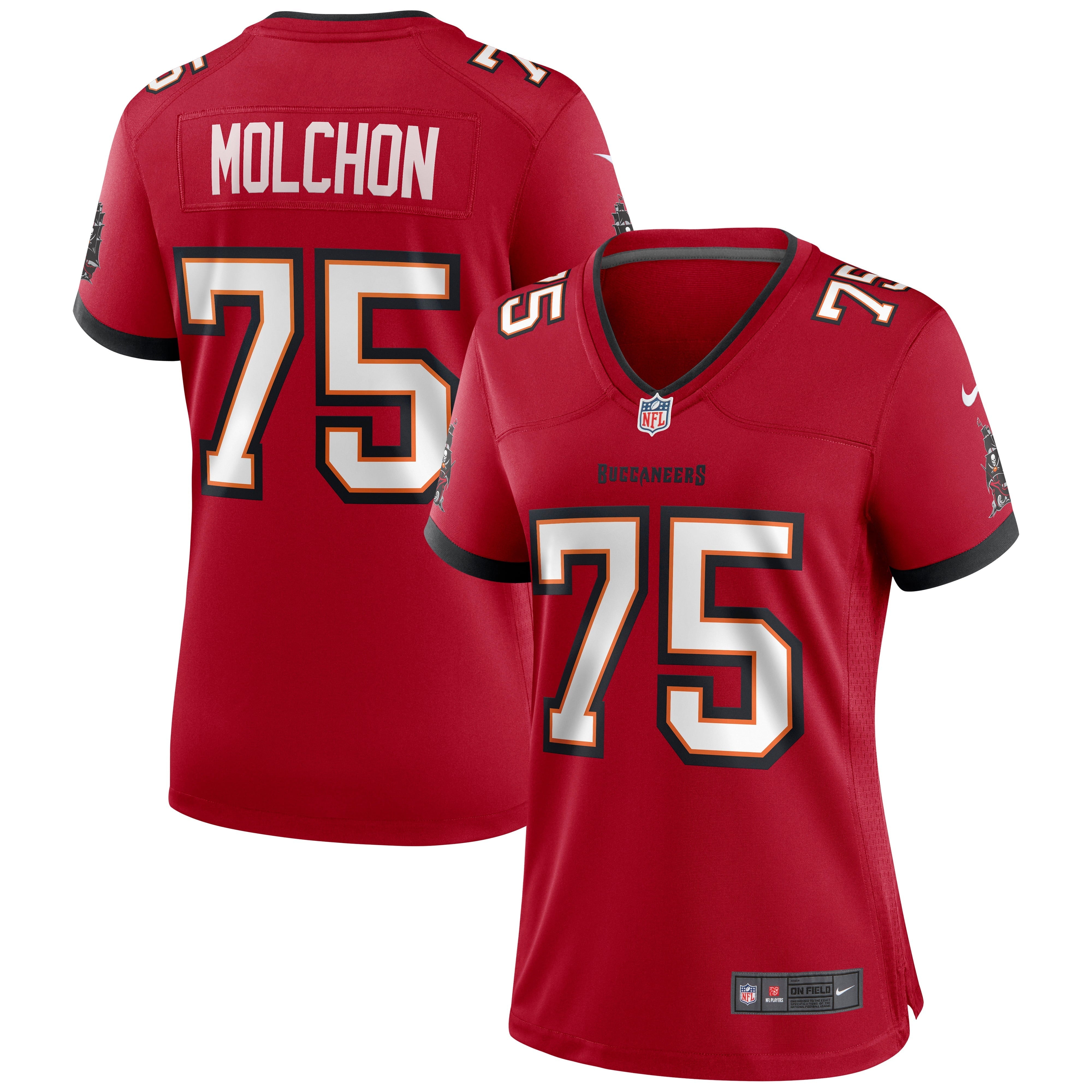 Women's Nike John Molchon Red Tampa Bay Buccaneers Game Jersey