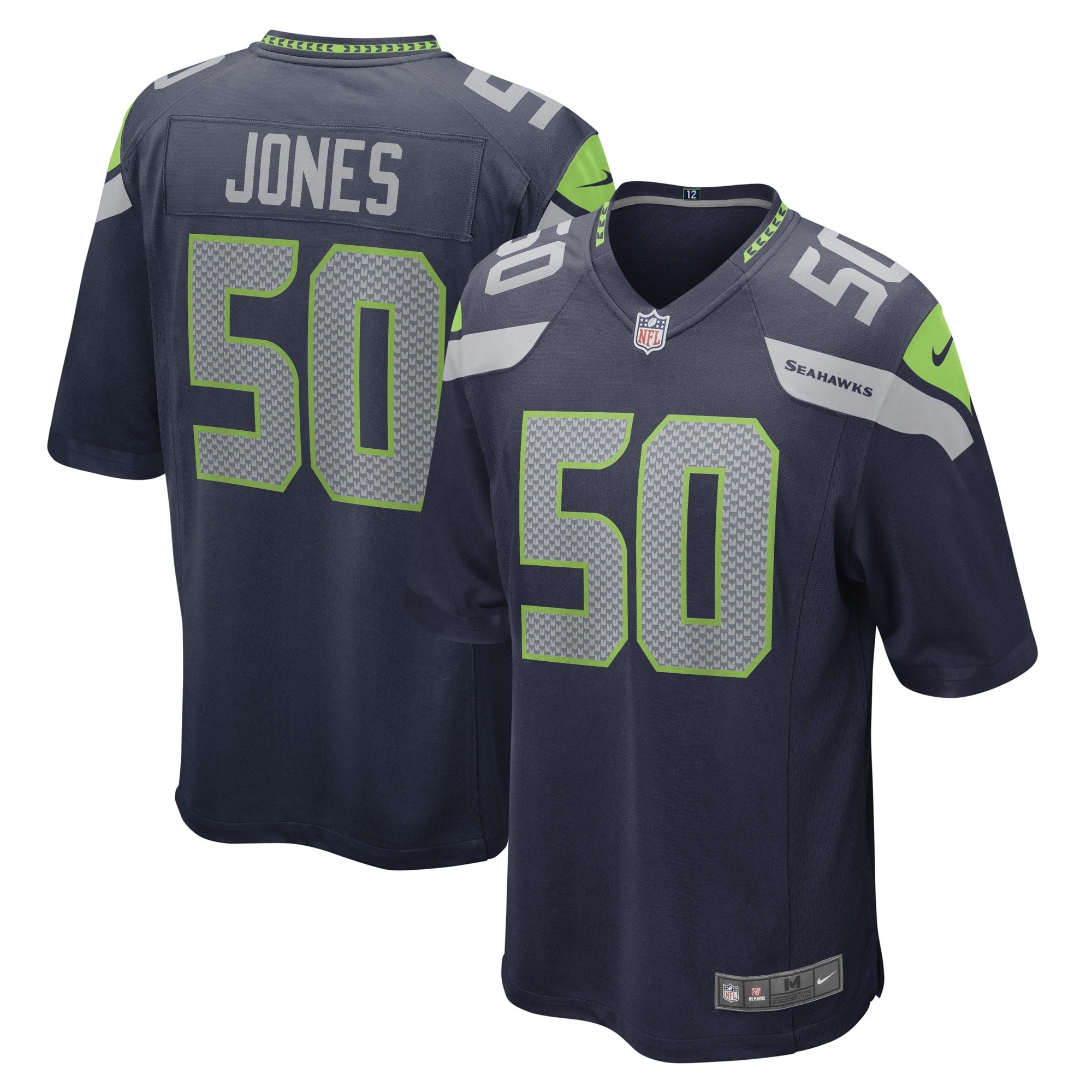 Men's Nike Vi Jones College Navy Seattle Seahawks Game Player Jersey