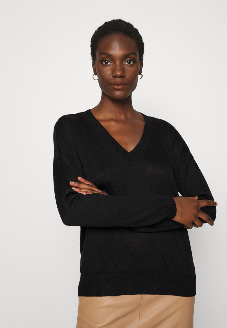Sale Anna Field BASIC- SOFT V-NECK – Jersey De Punto – Black, Mujer L