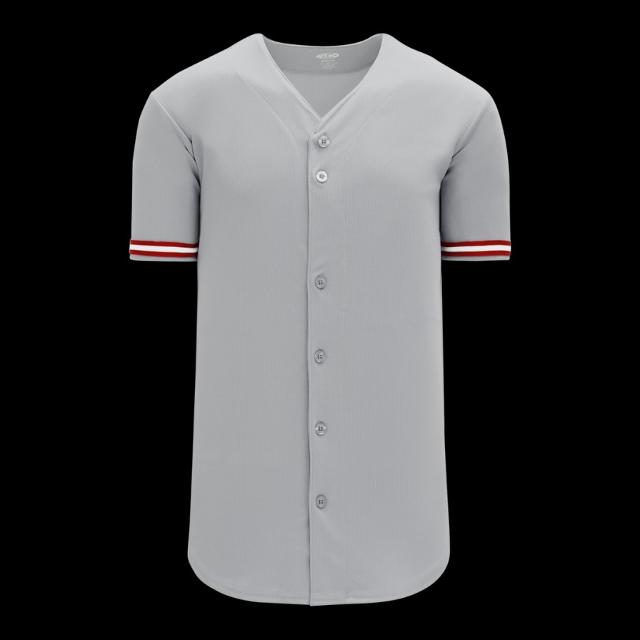 Cheap Athletic Knit Sr. Full Button Baseball Jerseys Sky-Navy