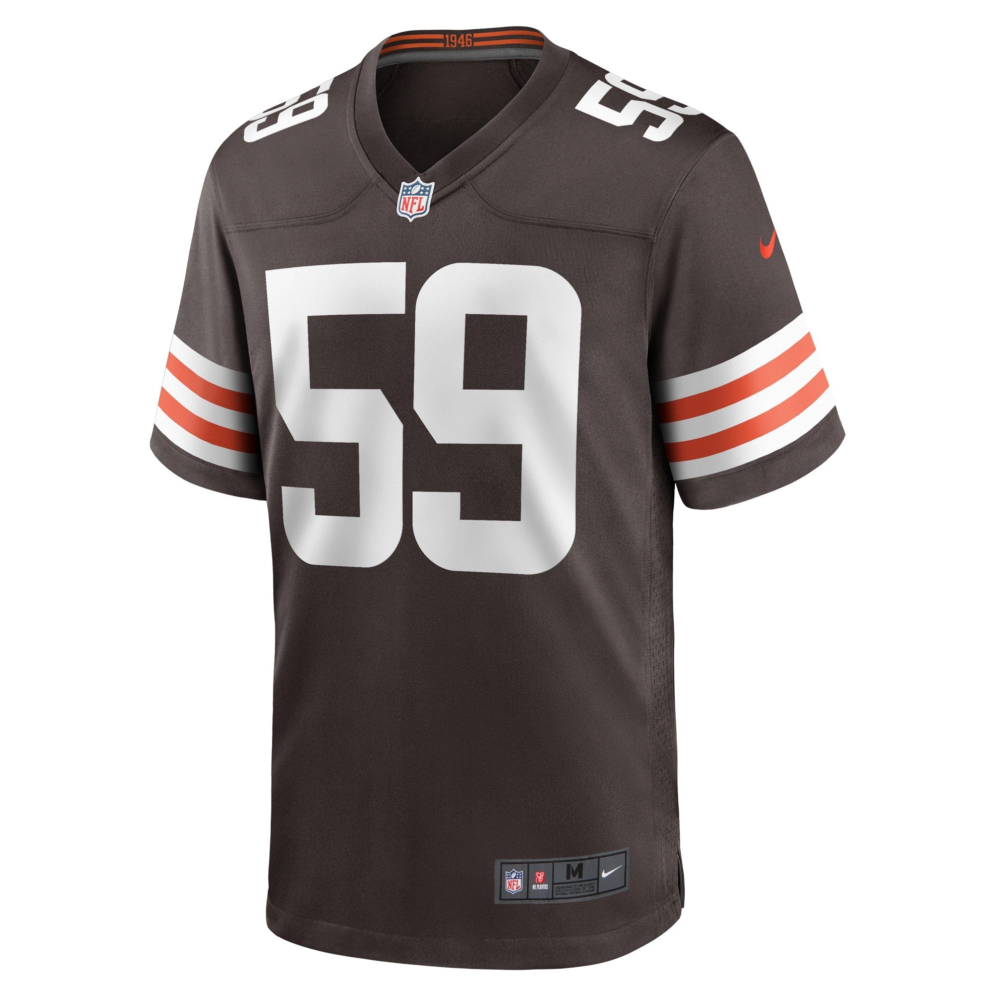 Men's Nike Joe Haeg Brown Cleveland Browns Game Player Jersey