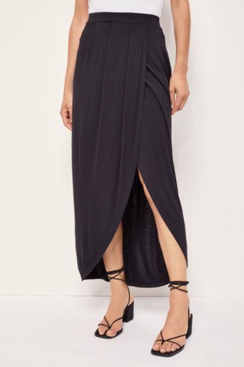 Sale Lipsy Black Regular Jersey Wrap Skirt Black