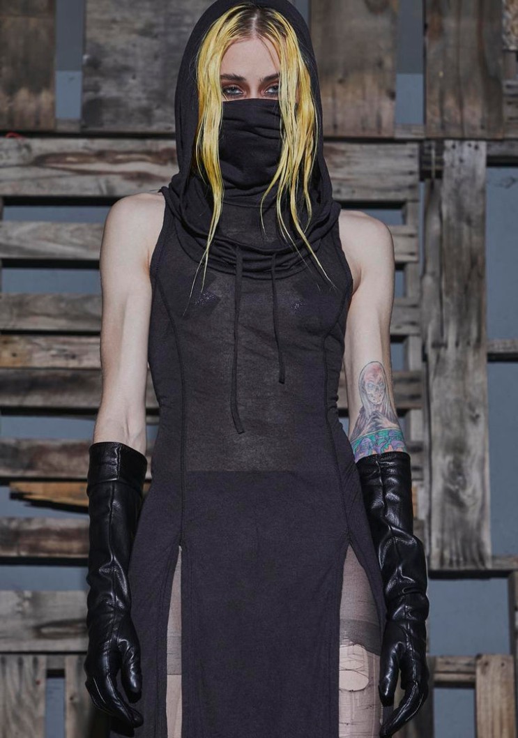 Outlet Wholesale  DARKER WAVS Flanger Hooded Jersey Tunic  Dress  Dresses  Medium