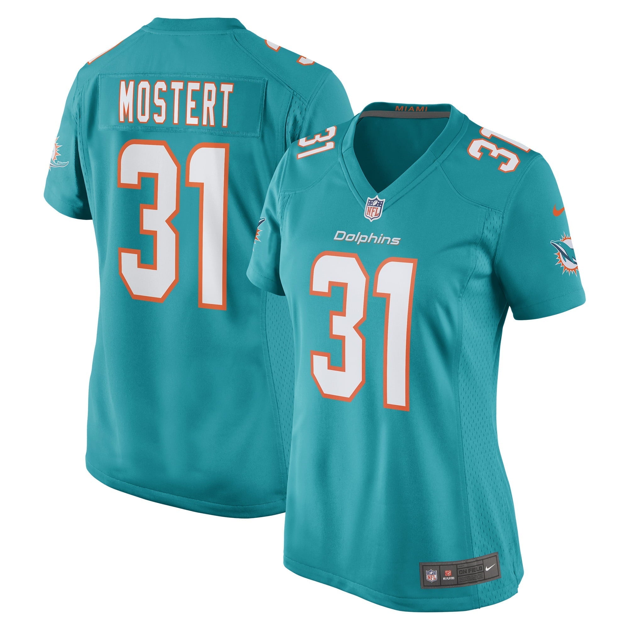 Women's Nike Raheem Mostert Aqua Miami Dolphins Game Jersey