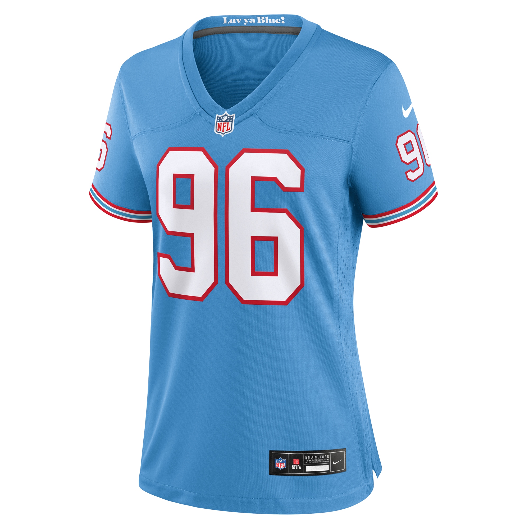 Denico Autry Tennessee Titans Nike Women's Oilers Throwback Player Game Jersey - Light Blue