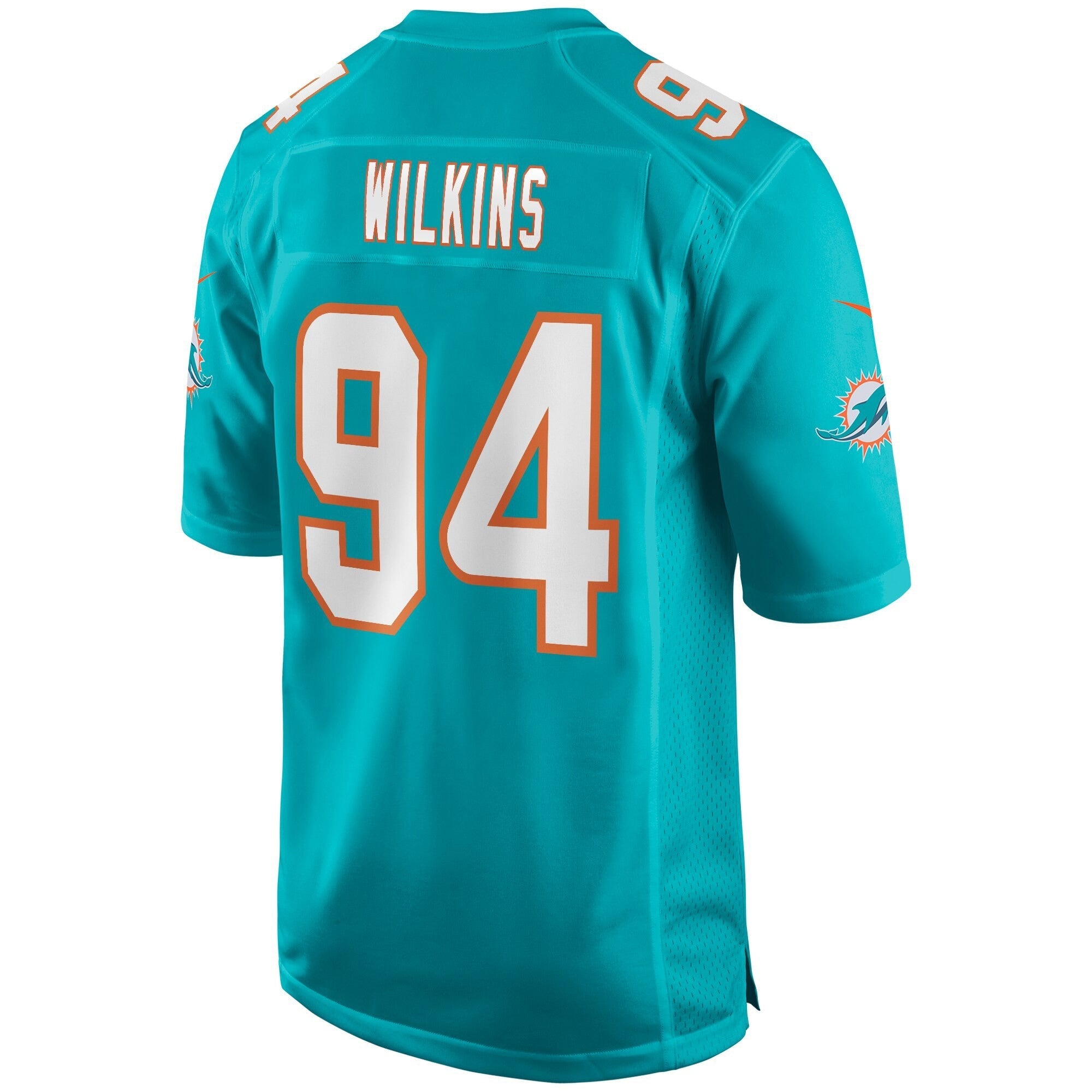 Men's Nike Christian Wilkins Aqua Miami Dolphins Game Jersey