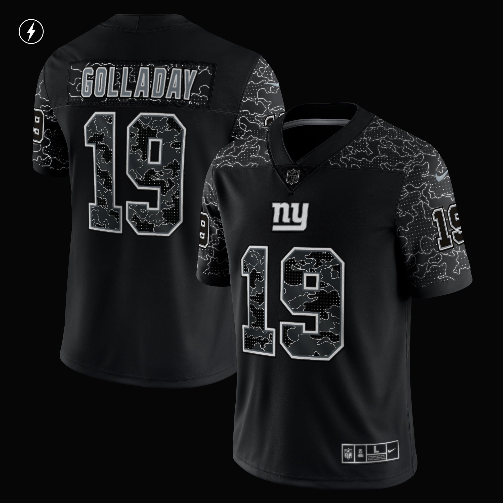 Men's Nike Kenny Golladay Black New York Giants RFLCTV Limited Jersey