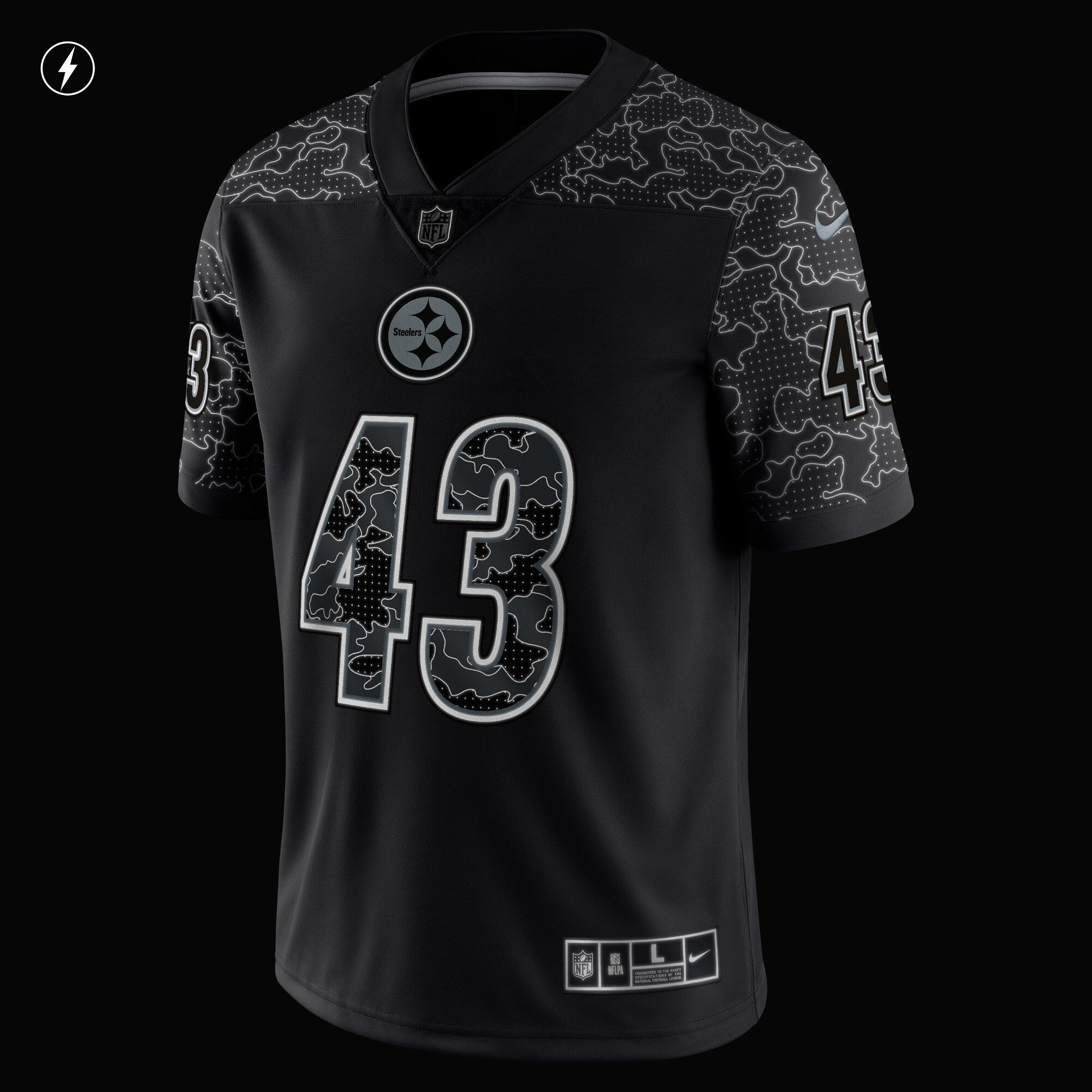 Men's Nike Troy Polamalu Black Pittsburgh Steelers Retired Player RFLCTV Limited Jersey