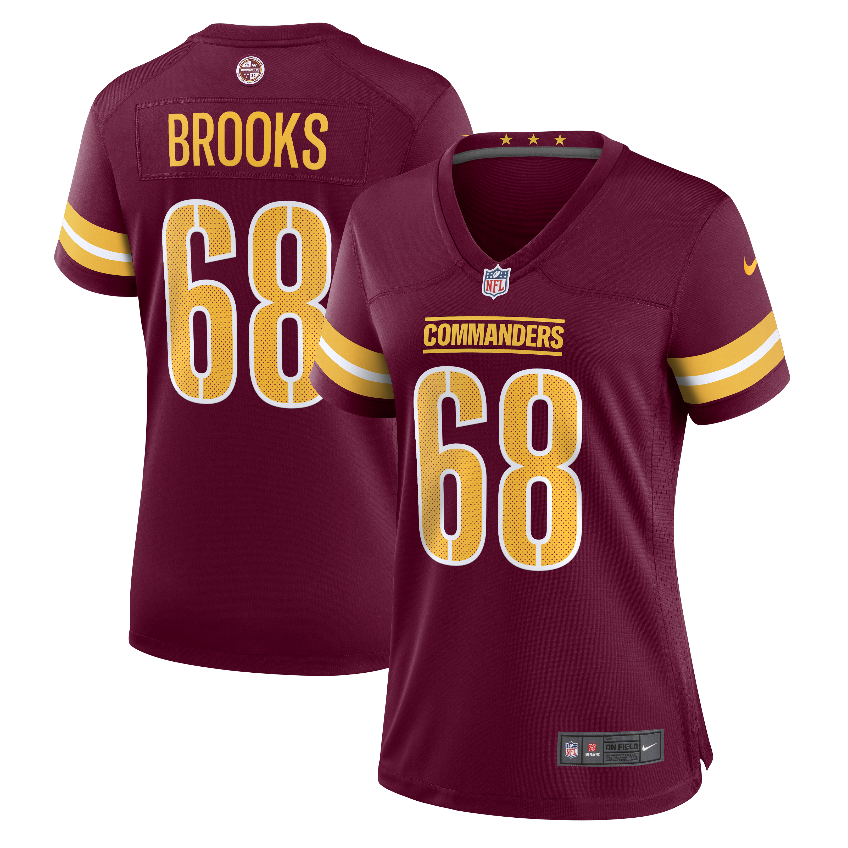 Curtis Brooks Washington Commanders Nike Women's  Game Jersey - Burgundy