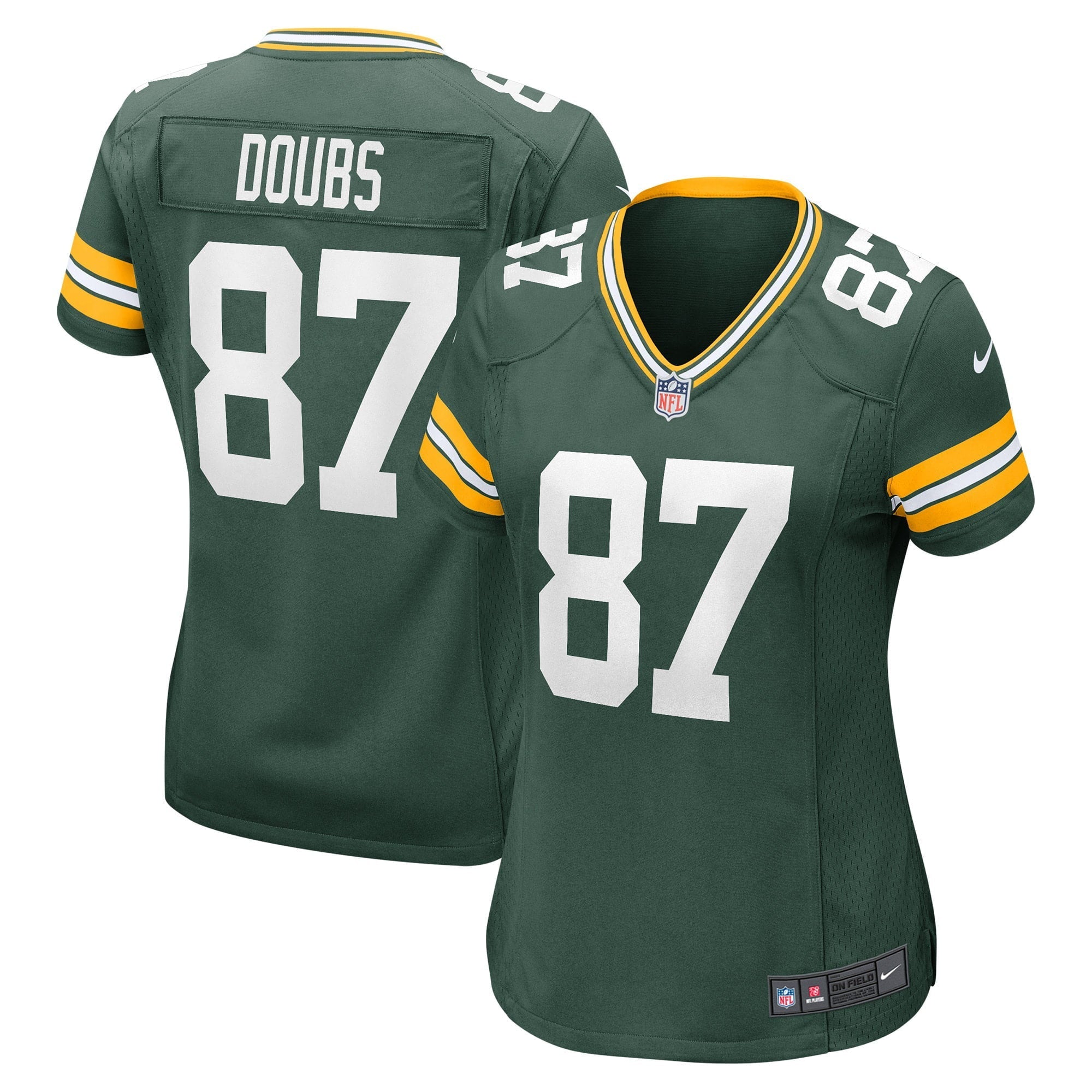 Women's Nike Romeo Doubs Green Green Bay Packers Player Game Jersey