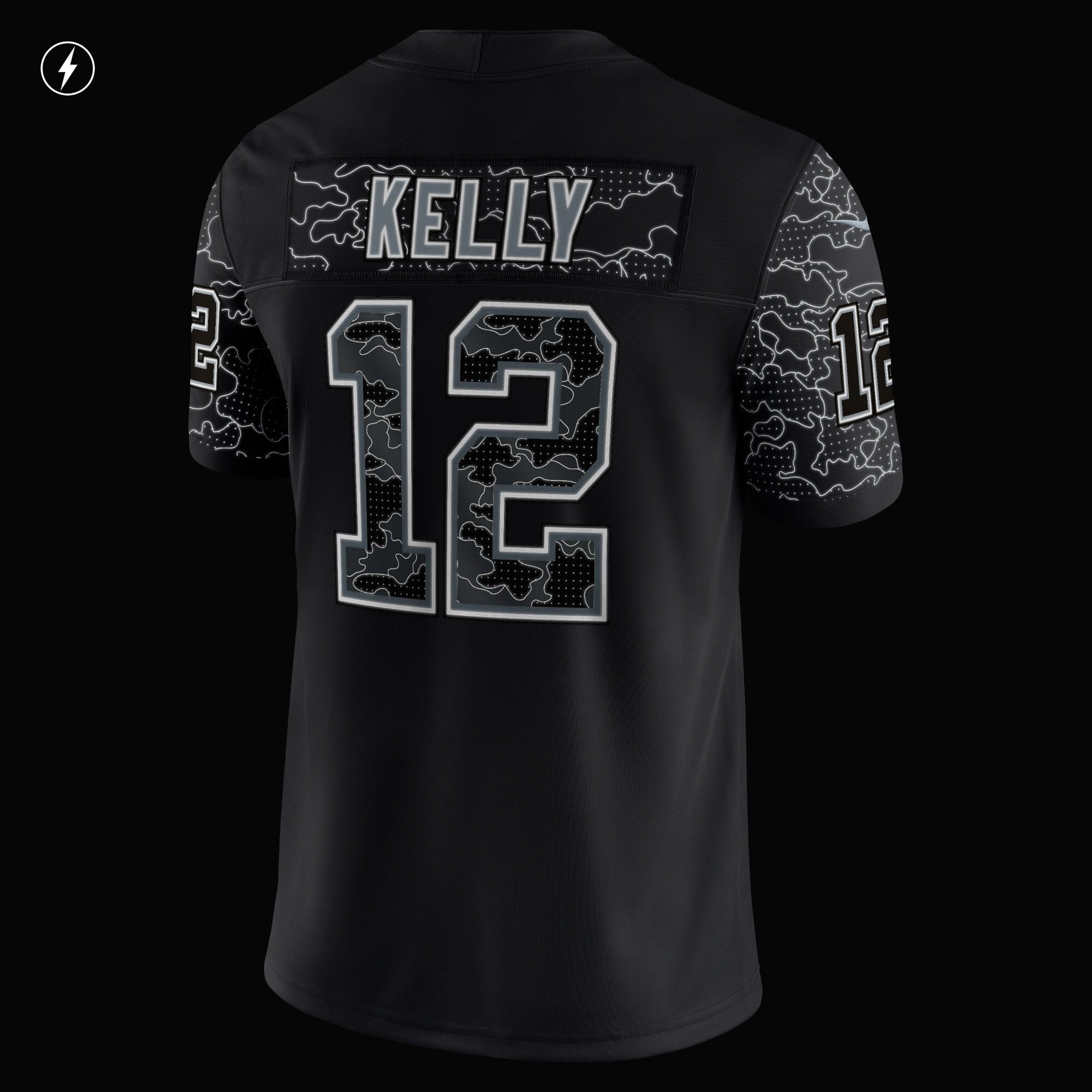 Men's Nike Jim Kelly Black Buffalo Bills Retired Player RFLCTV Limited Jersey