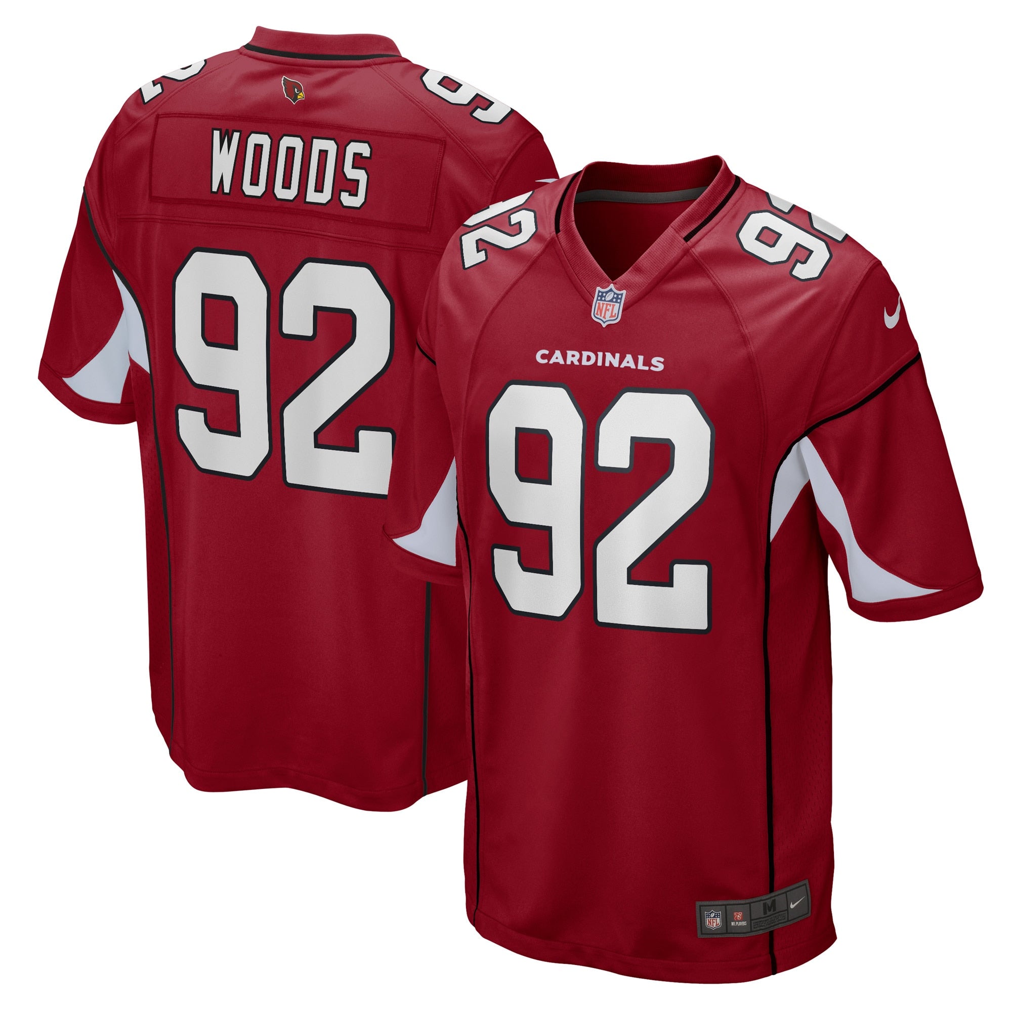 Men's Nike Antwaun Woods Cardinal Arizona Cardinals Game Player Jersey