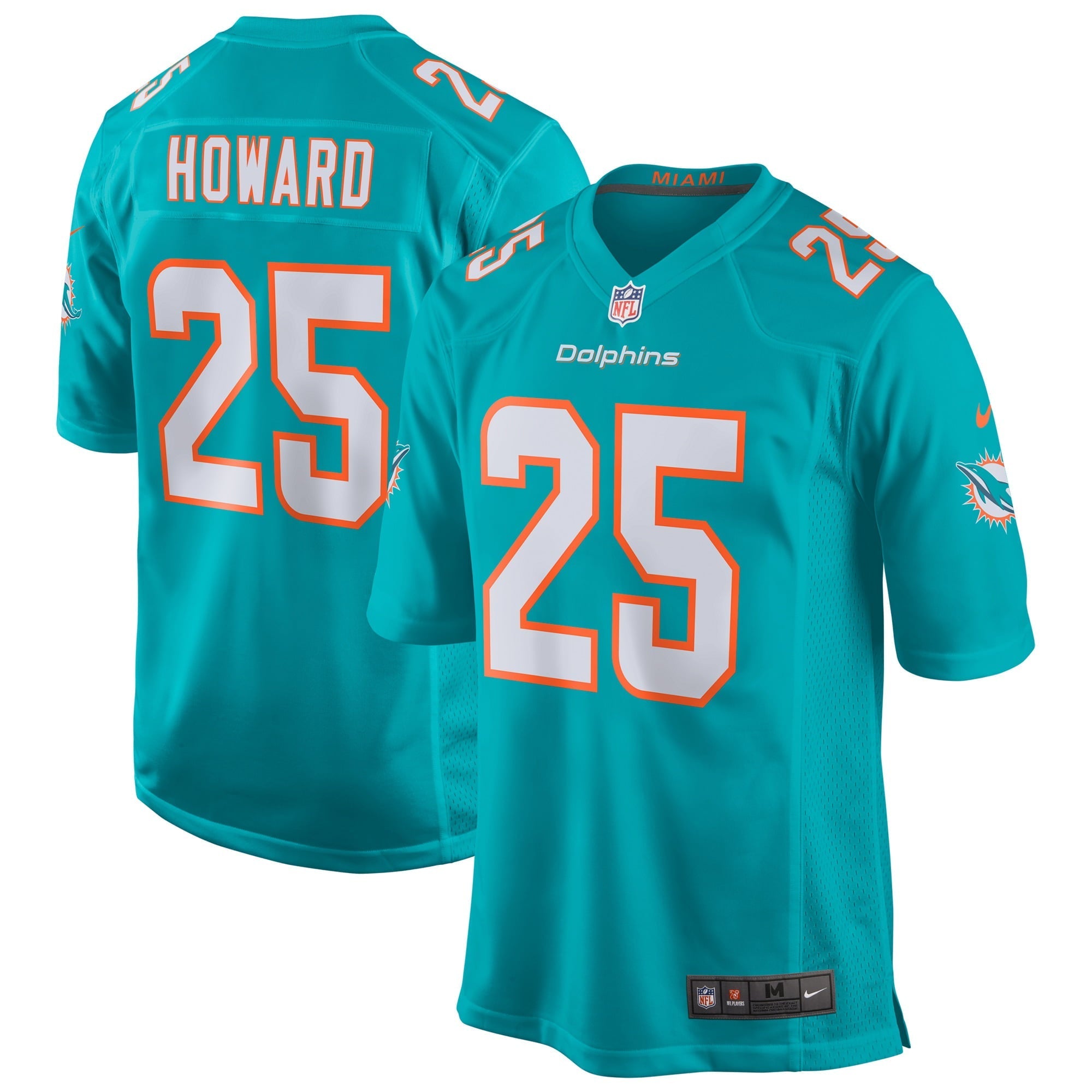 Men's Nike Xavien Howard Aqua Miami Dolphins Game Jersey