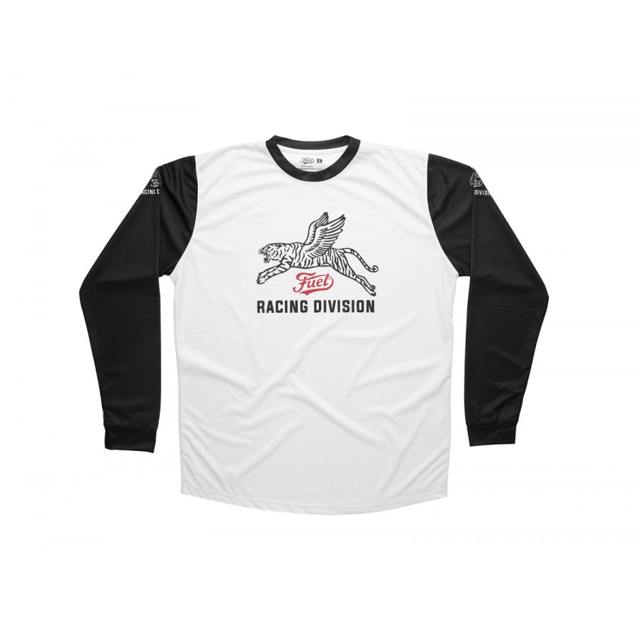 Clearance FUEL MOTORCYCLES FUEL – Racing Division Jersey – White Long Sleeve T’s S