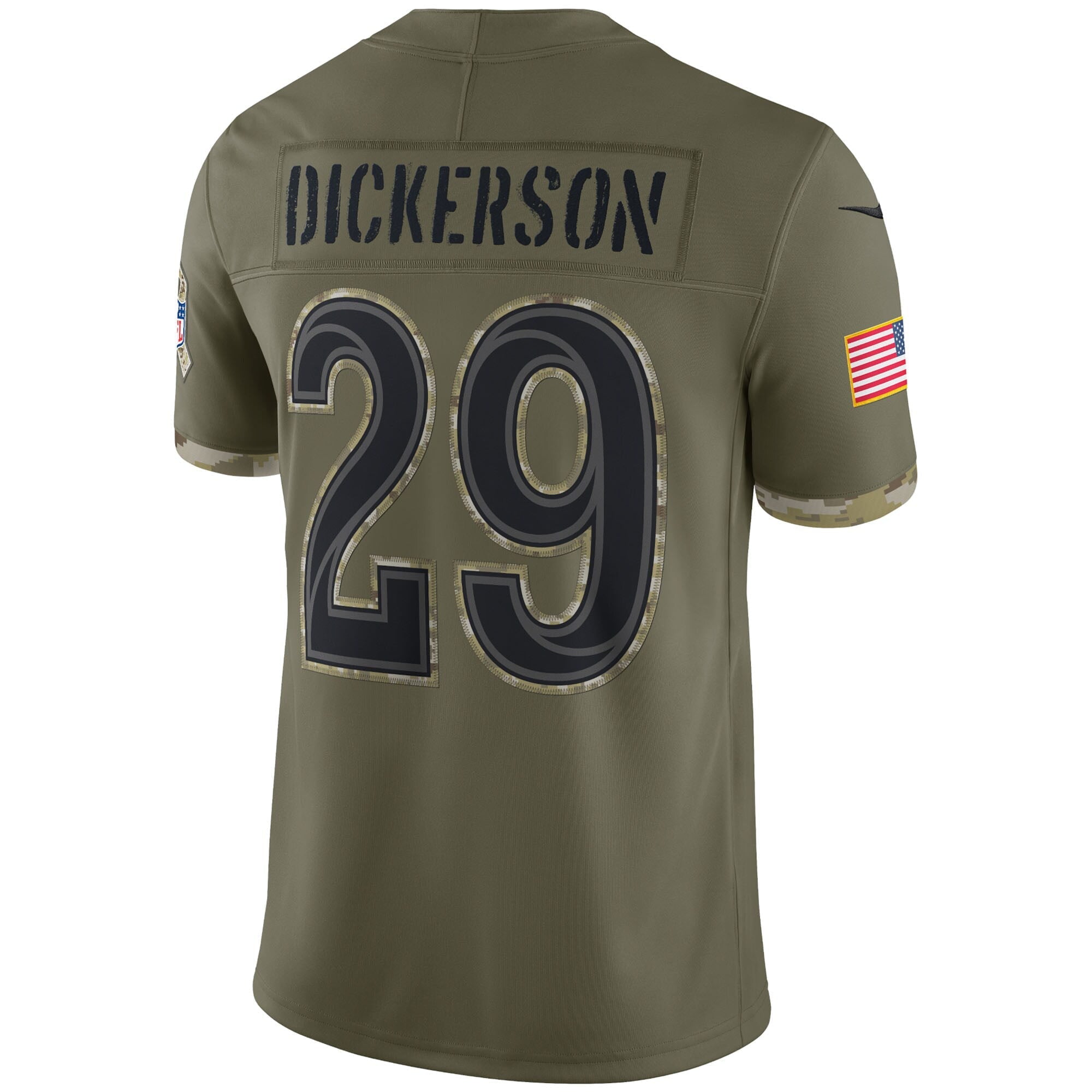 Men's Nike Eric Dickerson Olive Los Angeles Rams 2022 Salute To Service Retired Player Limited Jersey