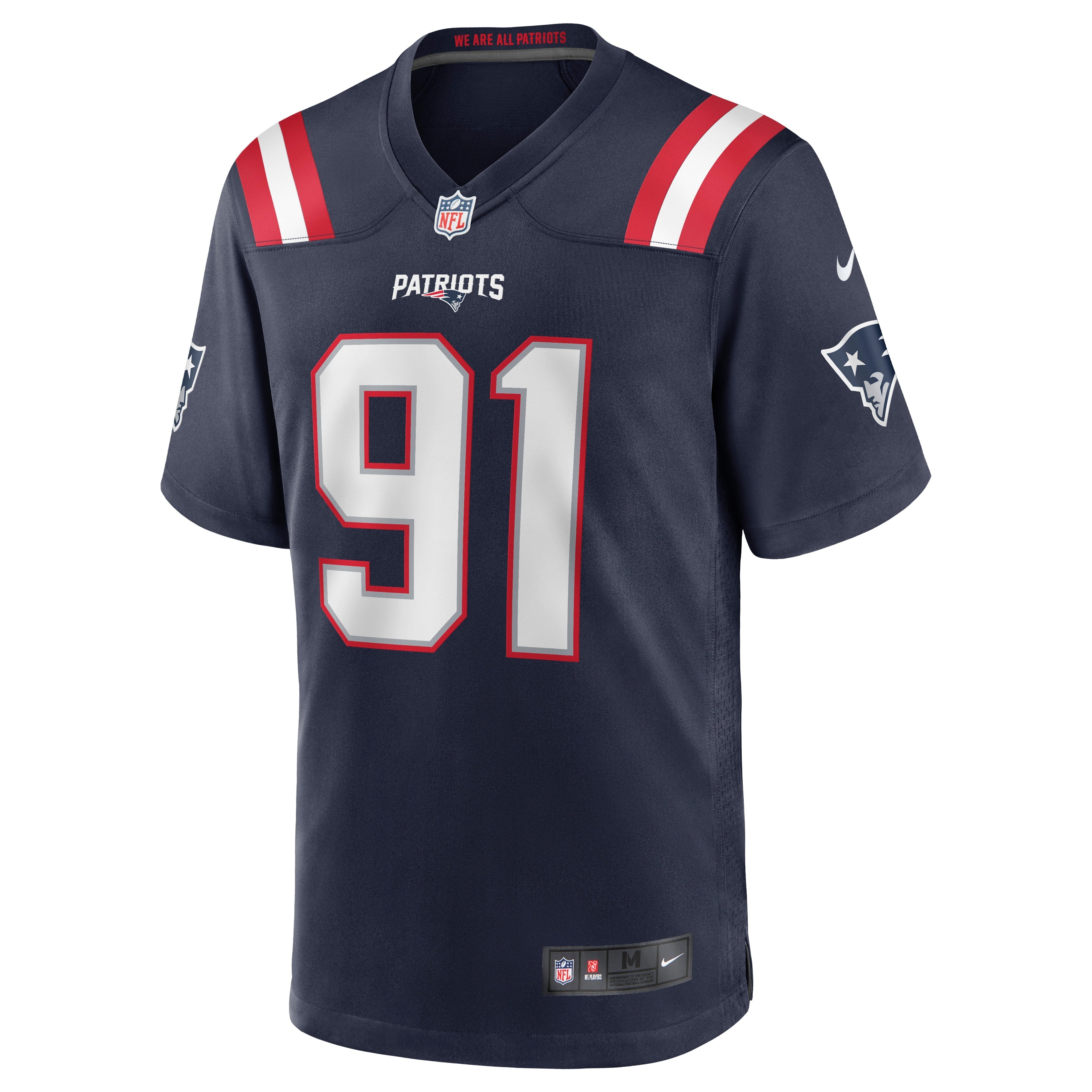Men's Nike Deatrich Wise Jr. Navy New England Patriots Game Jersey