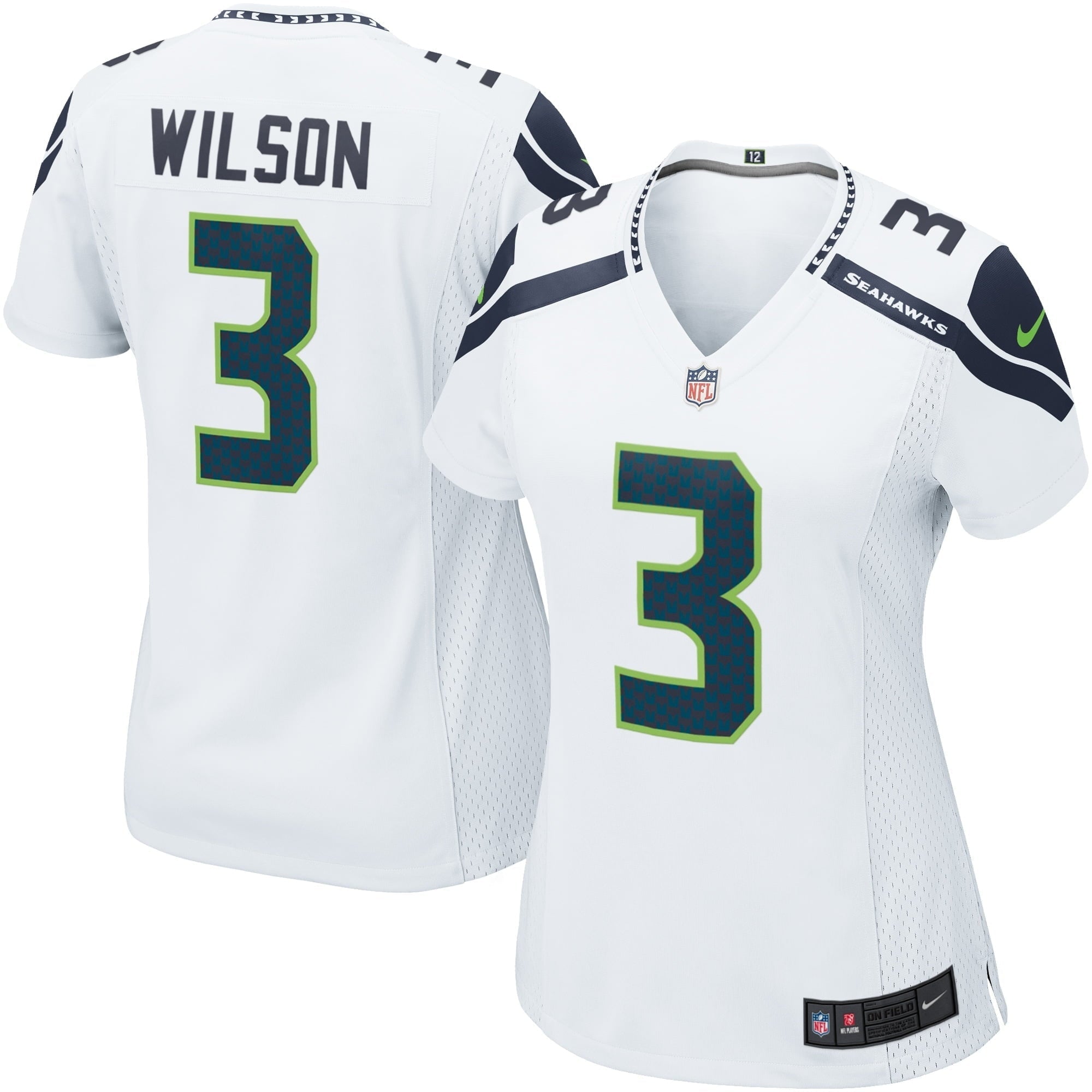 Women's Seattle Seahawks  Russell Wilson  Nike White Game Jersey