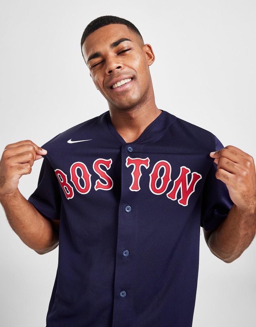 Discount Nike MLB Boston Red Sox Alternate Jersey Blå S