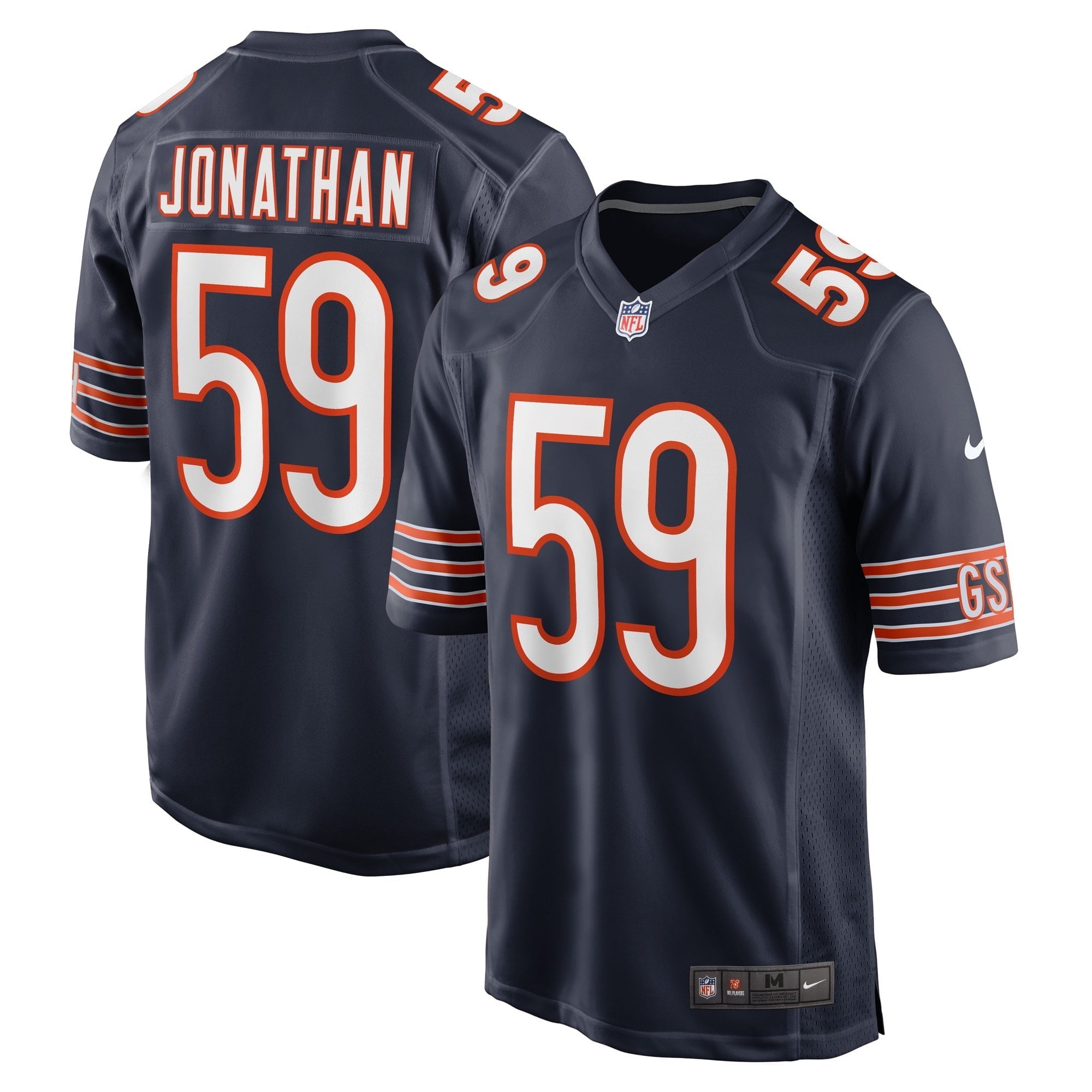 Men's Nike Kingsley Jonathan Navy Chicago Bears Game Player Jersey