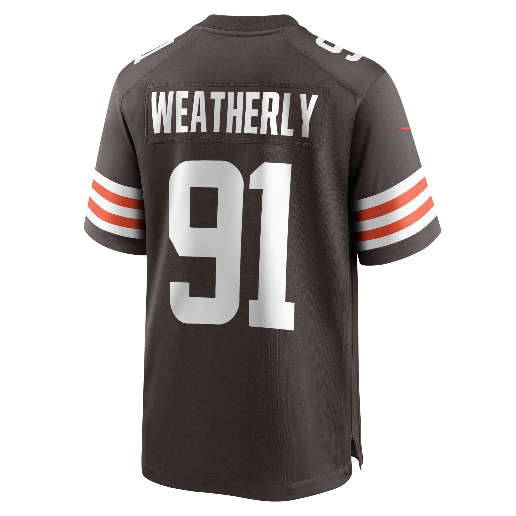 Men's Nike Stephen Weatherly Brown Cleveland Browns Game Player Jersey