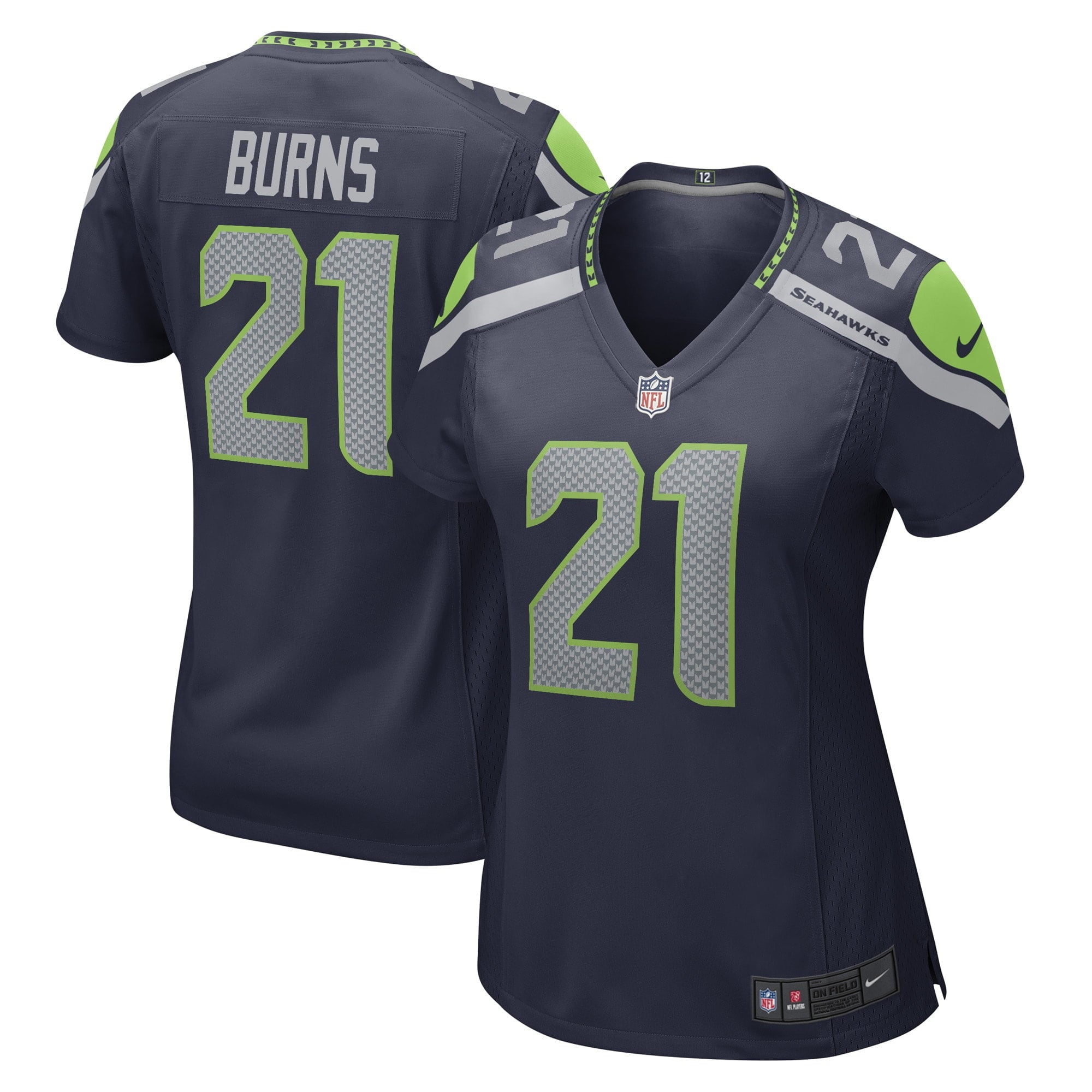 Women's Nike Artie Burns College Navy Seattle Seahawks Game Player Jersey
