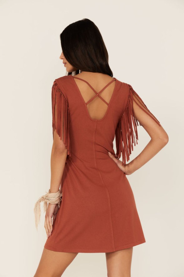 Outlet Discount Idyllwind Countrywood Jersey Fringe Dress – Women XS