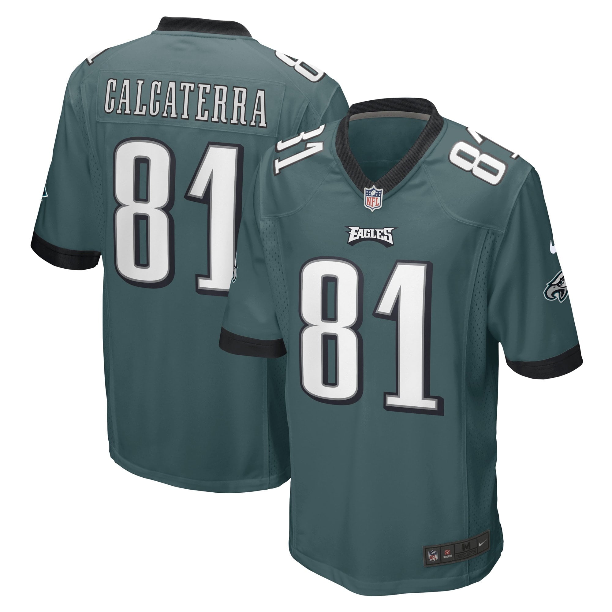 Men's Nike Grant Calcaterra Midnight Green Philadelphia Eagles Game Player Jersey