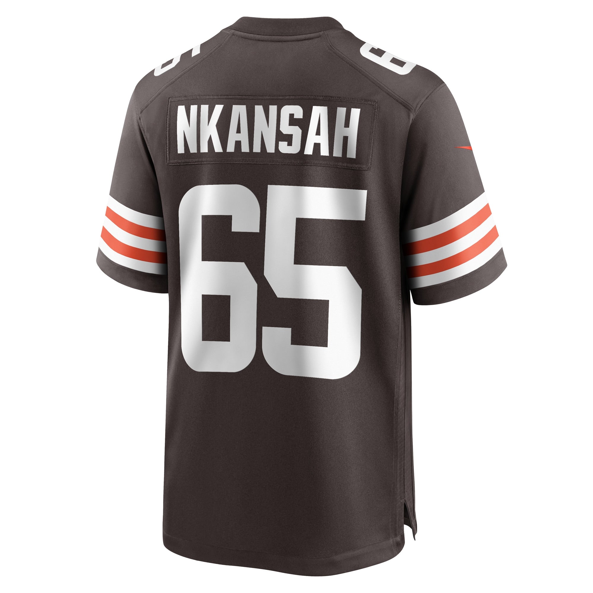 Men's Nike Elijah Nkansah Brown Cleveland Browns Game Player Jersey