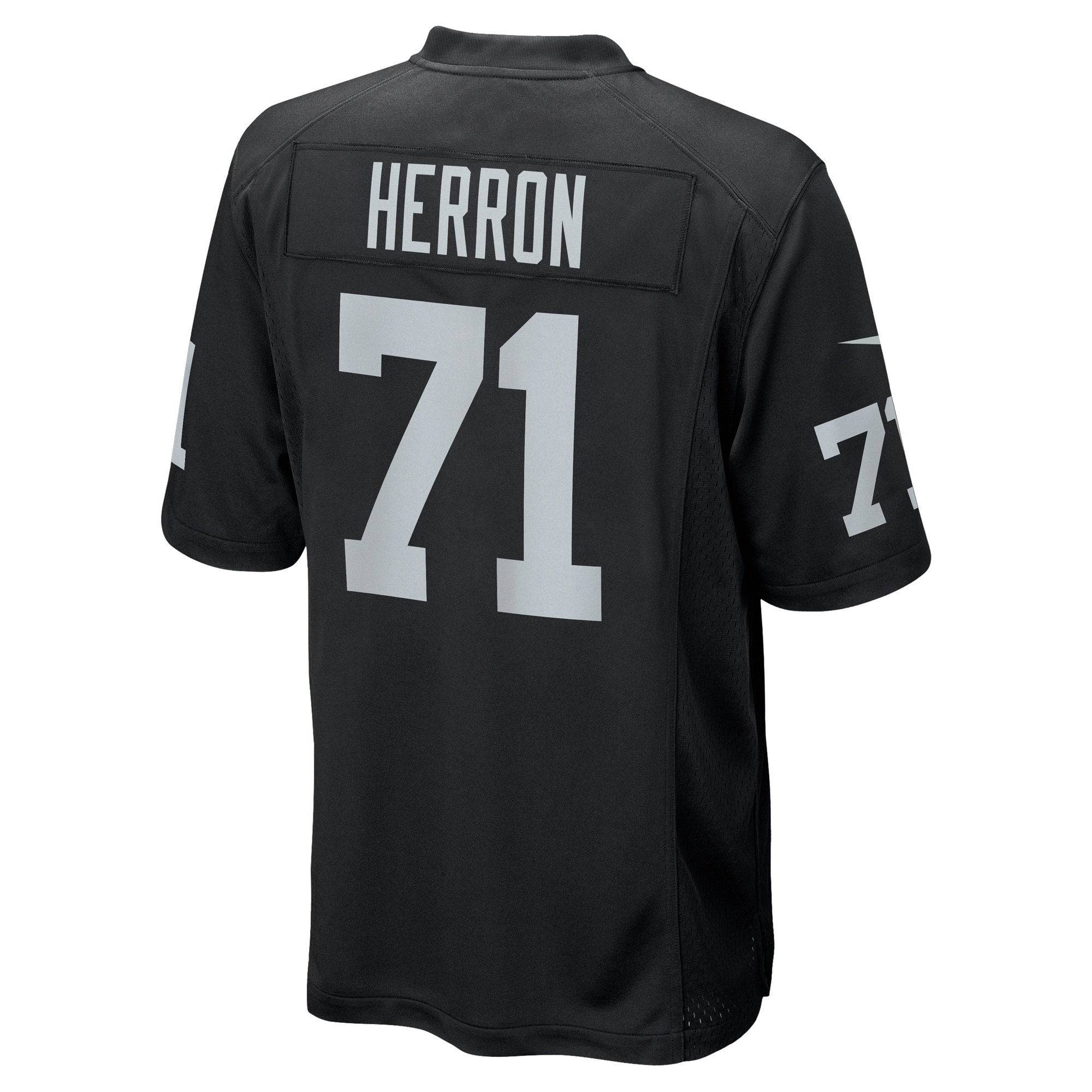 Justin Herron Las Vegas Raiders Nike Team Game Jersey -  Black