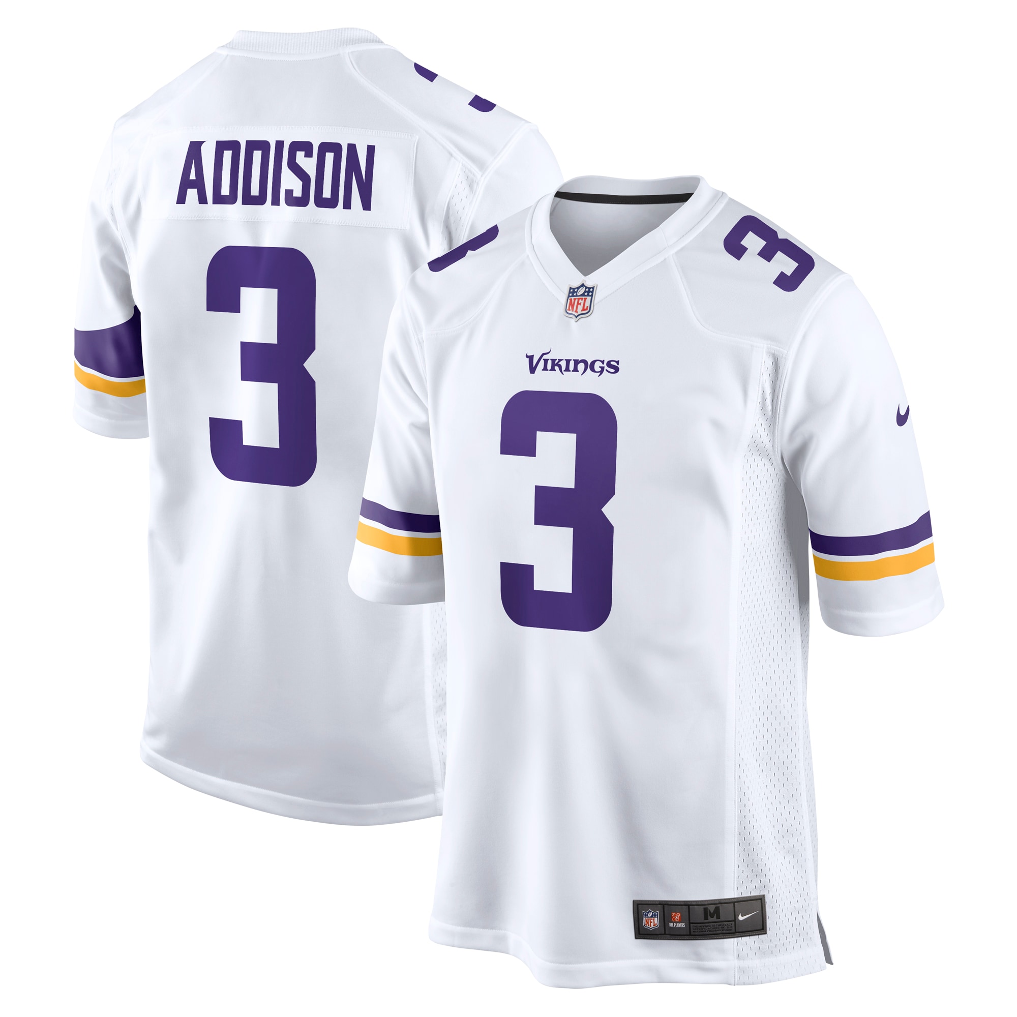Jordans Addison Minnesota Vikings Nike Away Game Jersey - White