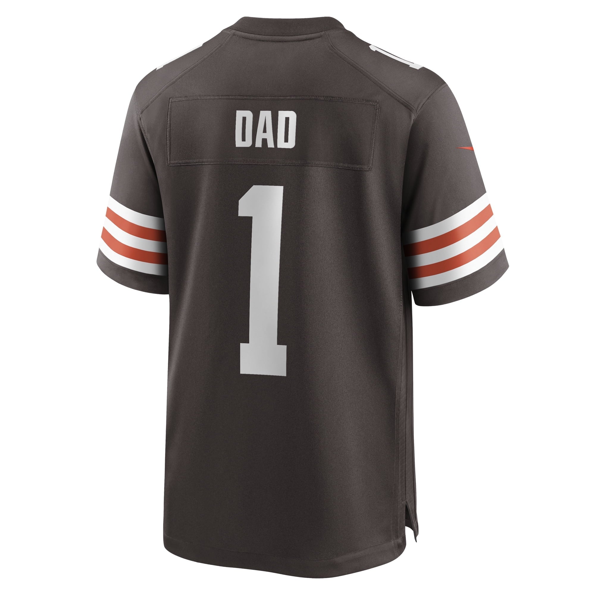 Men's Nike Number 1 Dad Brown Cleveland Browns Game Jersey