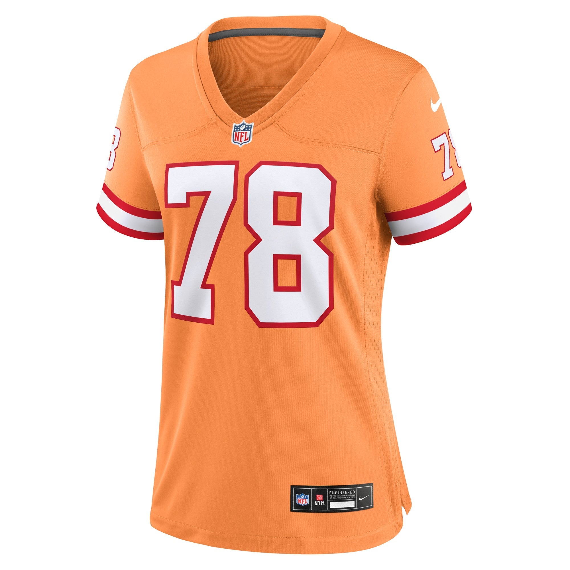 Women's Nike Tristan Wirfs Orange Tampa Bay Buccaneers Throwback Game Jersey