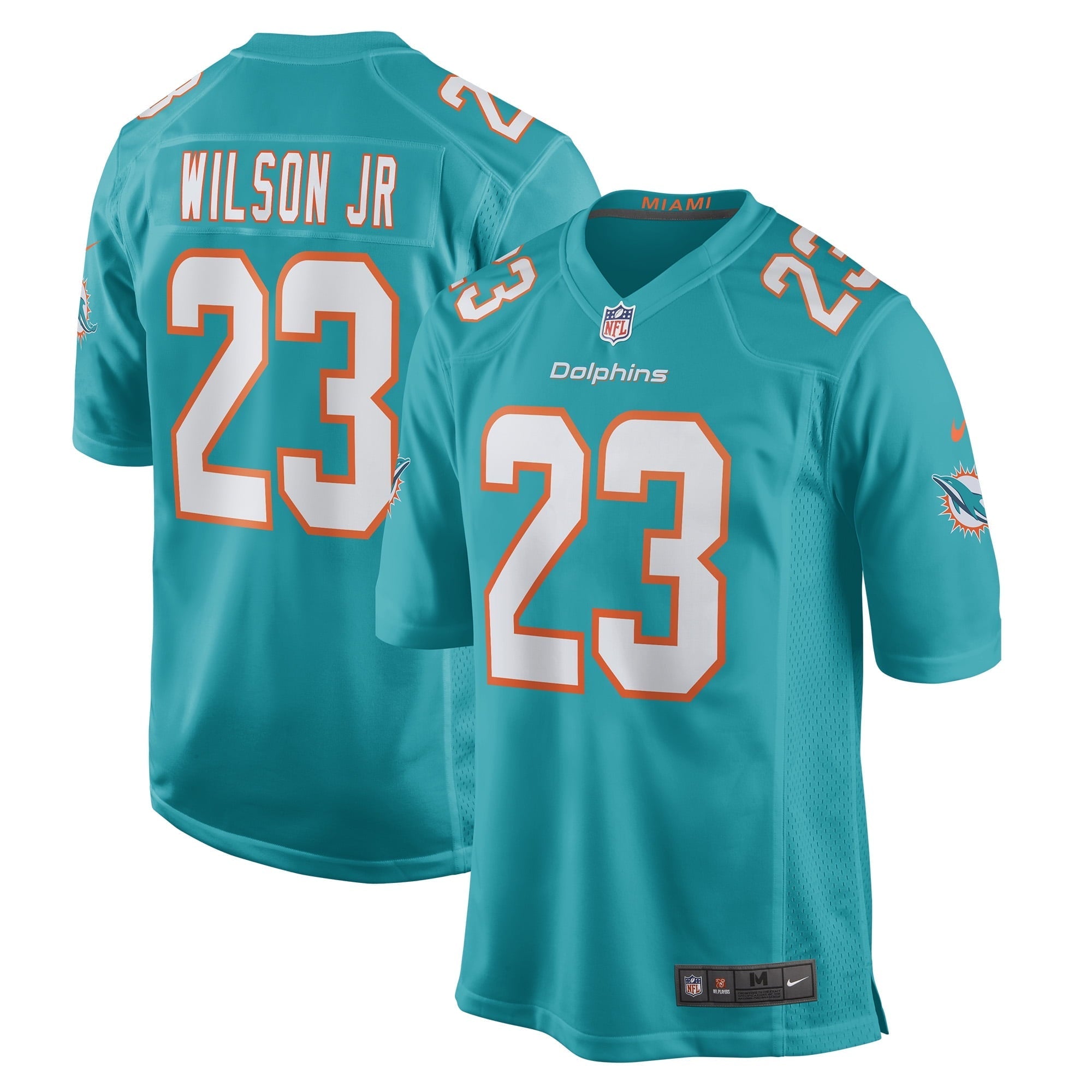 Men's Nike Jeff Wilson Jr. Aqua Miami Dolphins Game Player Jersey