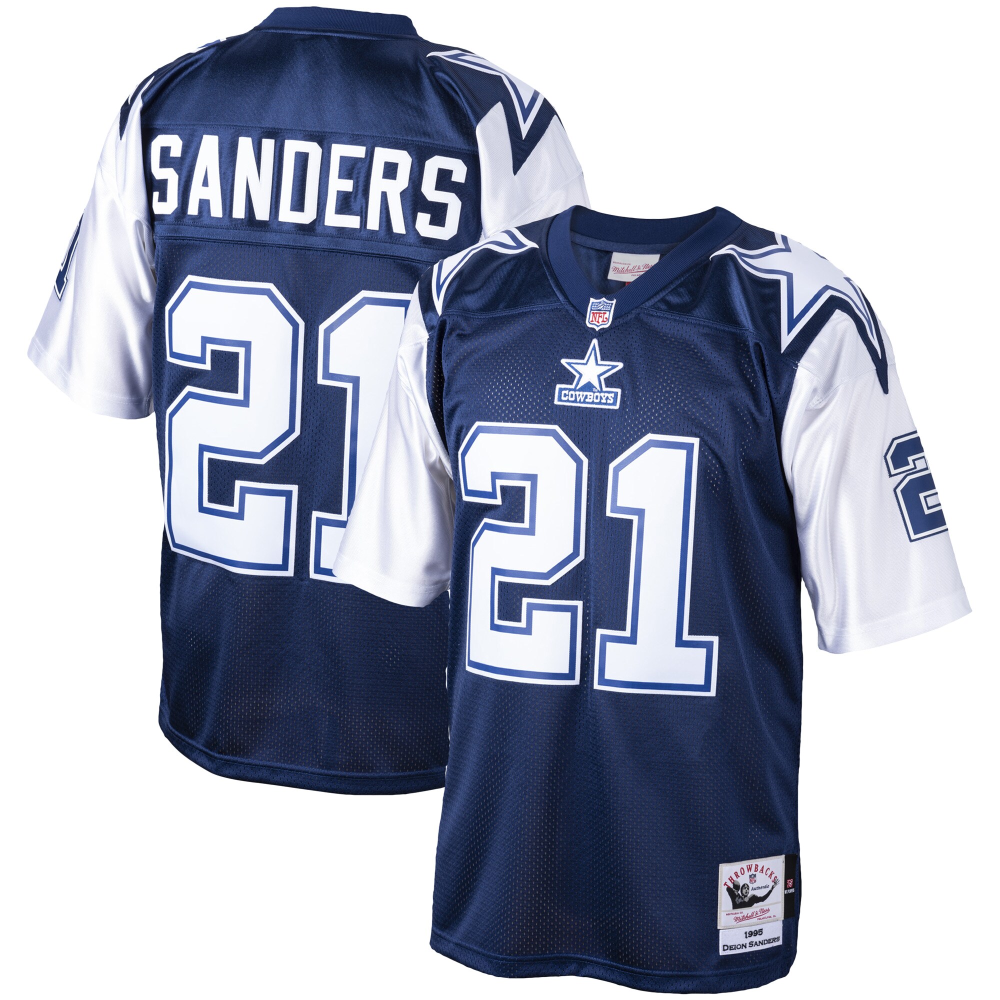Deion Sanders Dallas Cowboys Mitchell & Ness Big & Tall 1995 Retired Player Replica Jersey - Navy