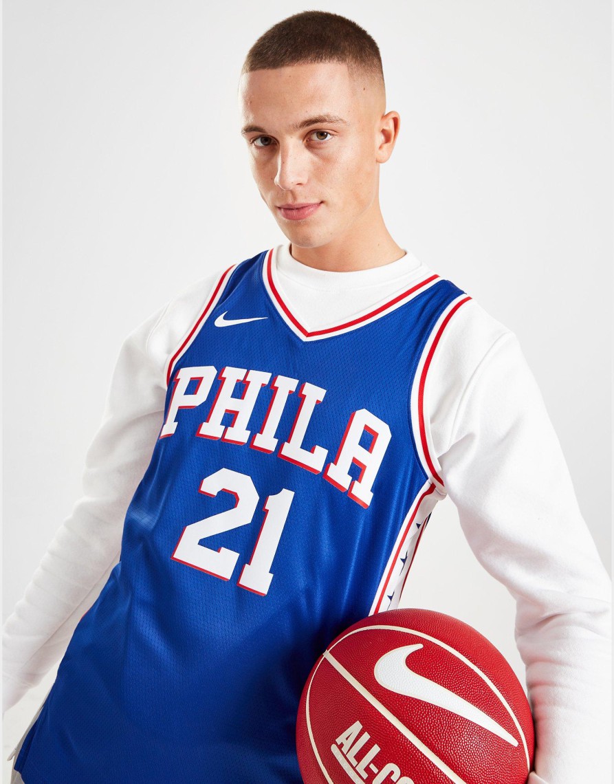 Discount Nike NBA Philadelphia 76ers Swingman Embiid #21 Jersey Blå XS