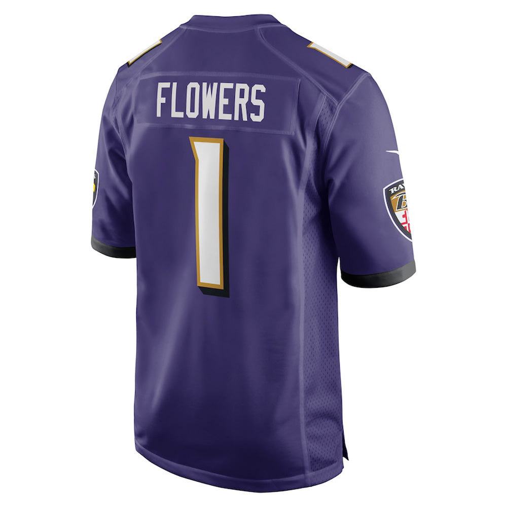 Youth Baltimore Ravens Zay Flowers Game Jersey - Purple