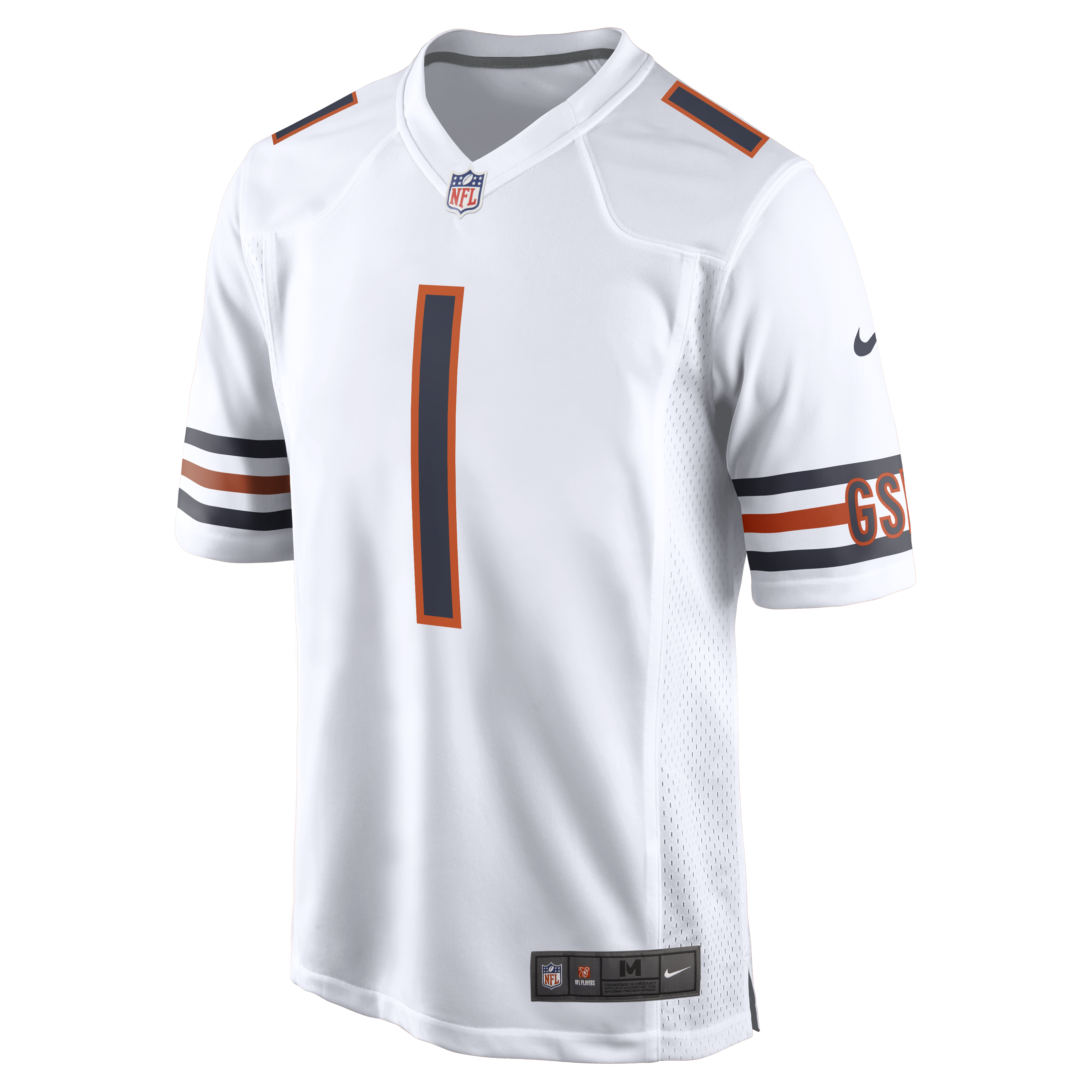 Justin Fields Chicago Bears Nike Men's White Replica Game Jersey