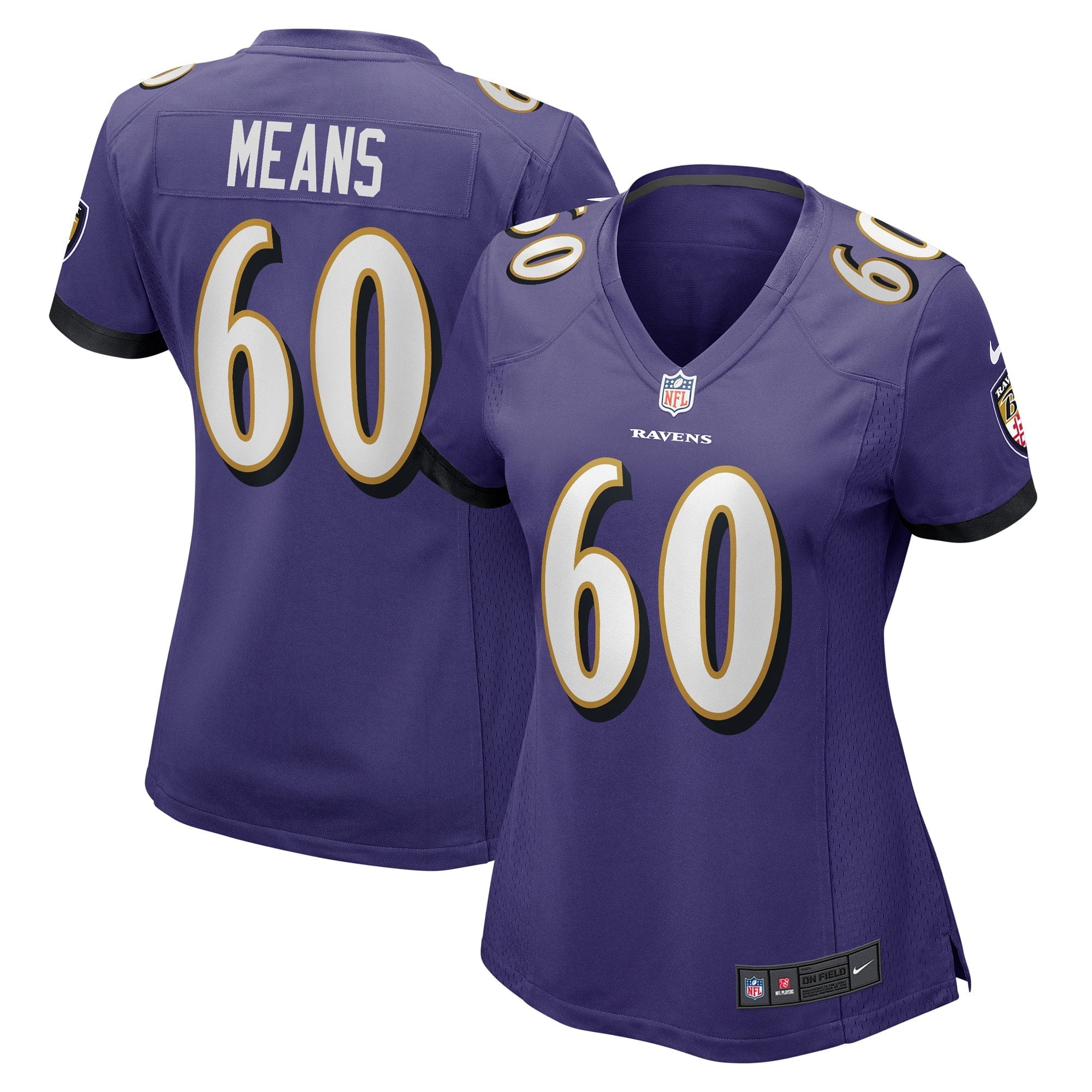 Women's Nike Steven Means Purple Baltimore Ravens Game Player Jersey