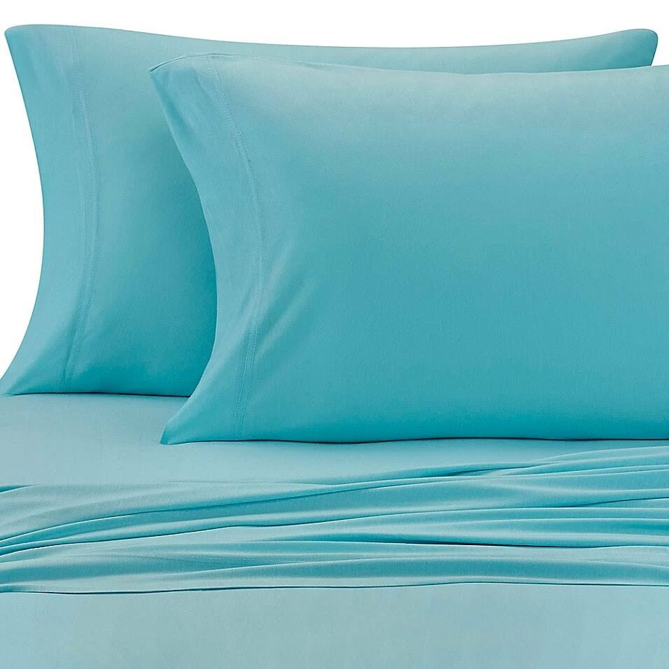 Pure Beech Jersey Knit Modal King Sheet Set in Aqua