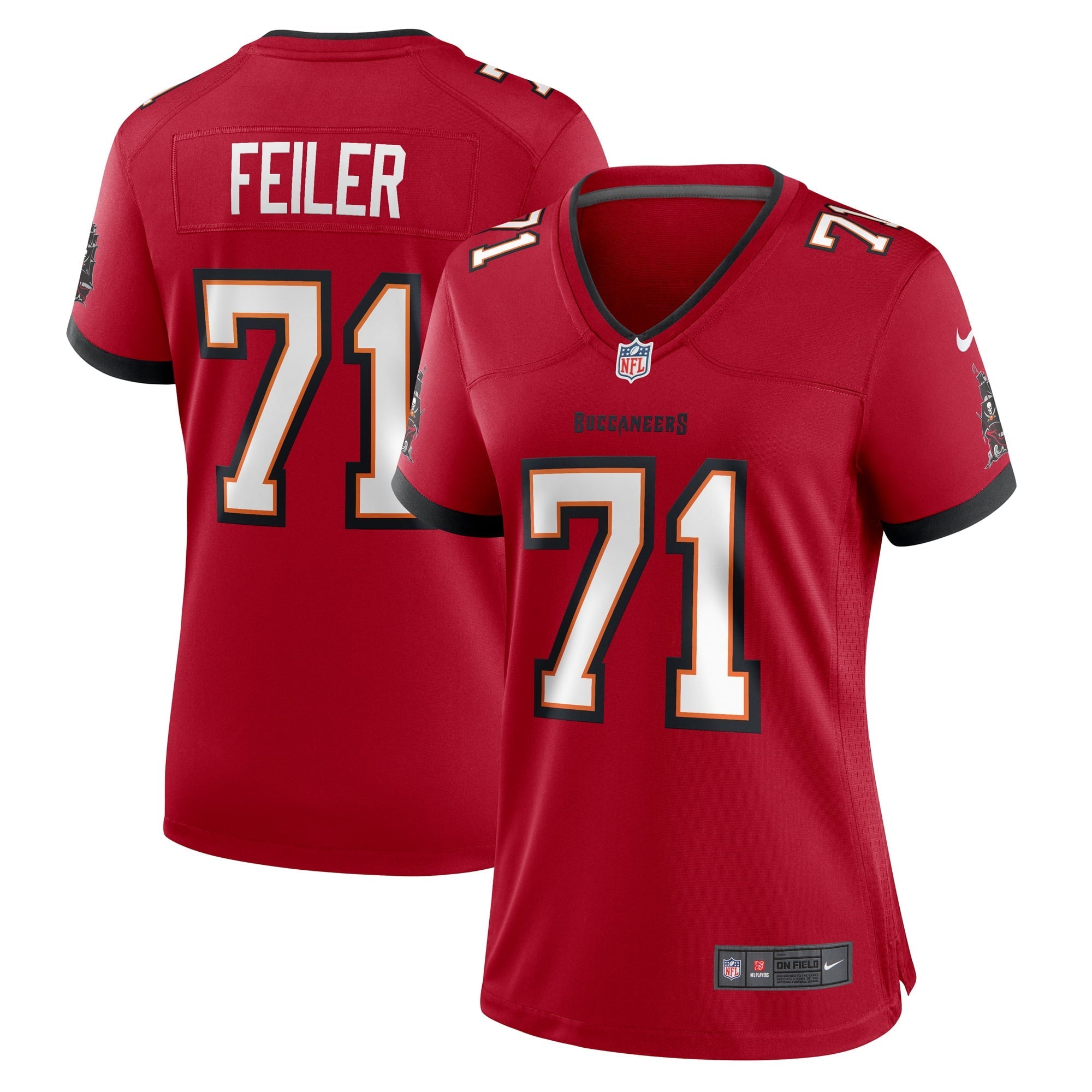 Men's Nike Matt Feiler Red Tampa Bay Buccaneers Game Player Jersey