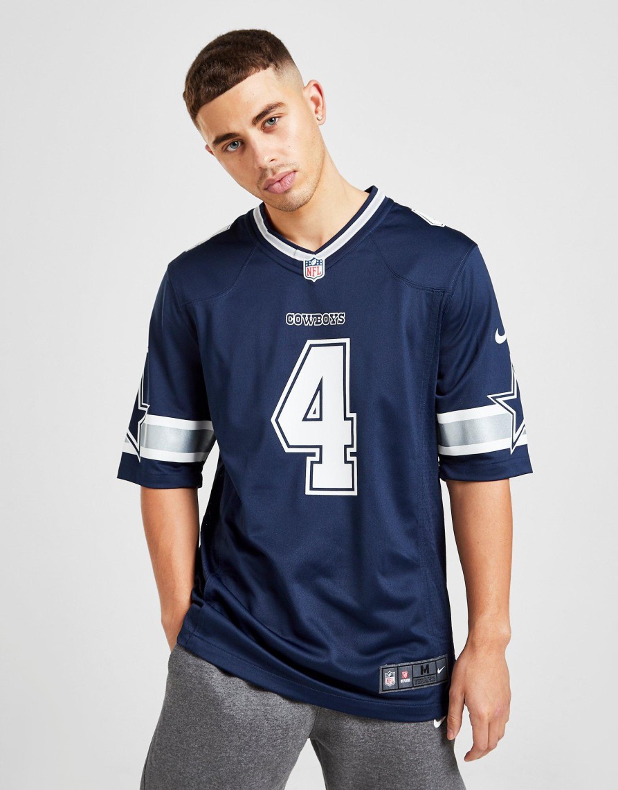 Outlet Nike NFL Dallas Cowboys Prescott #4 Game Jersey Blå S