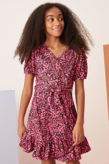 Cheap Lipsy Black Wrap Over Jersey Dress UK Age 5-6