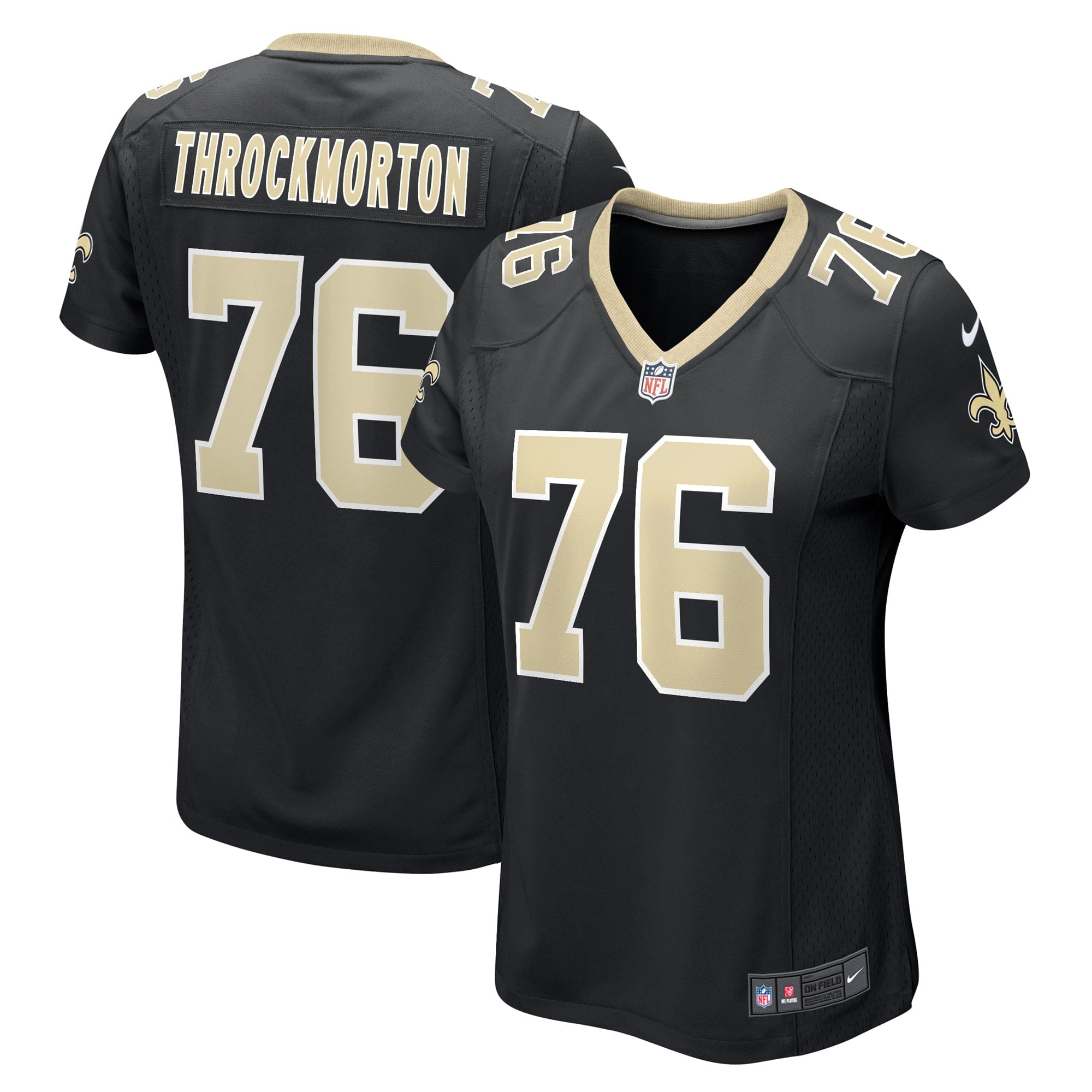 Women's Nike Calvin Throckmorton Black New Orleans Saints Game Player Jersey
