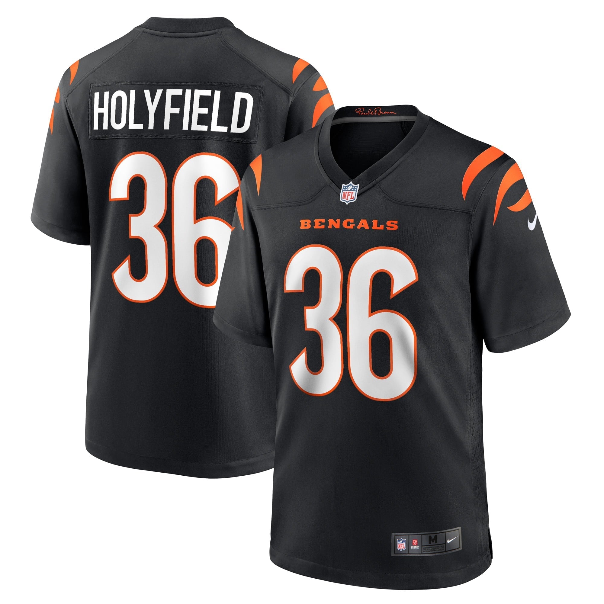 Men's Nike Elijah Holyfield Black Cincinnati Bengals Game Player Jersey