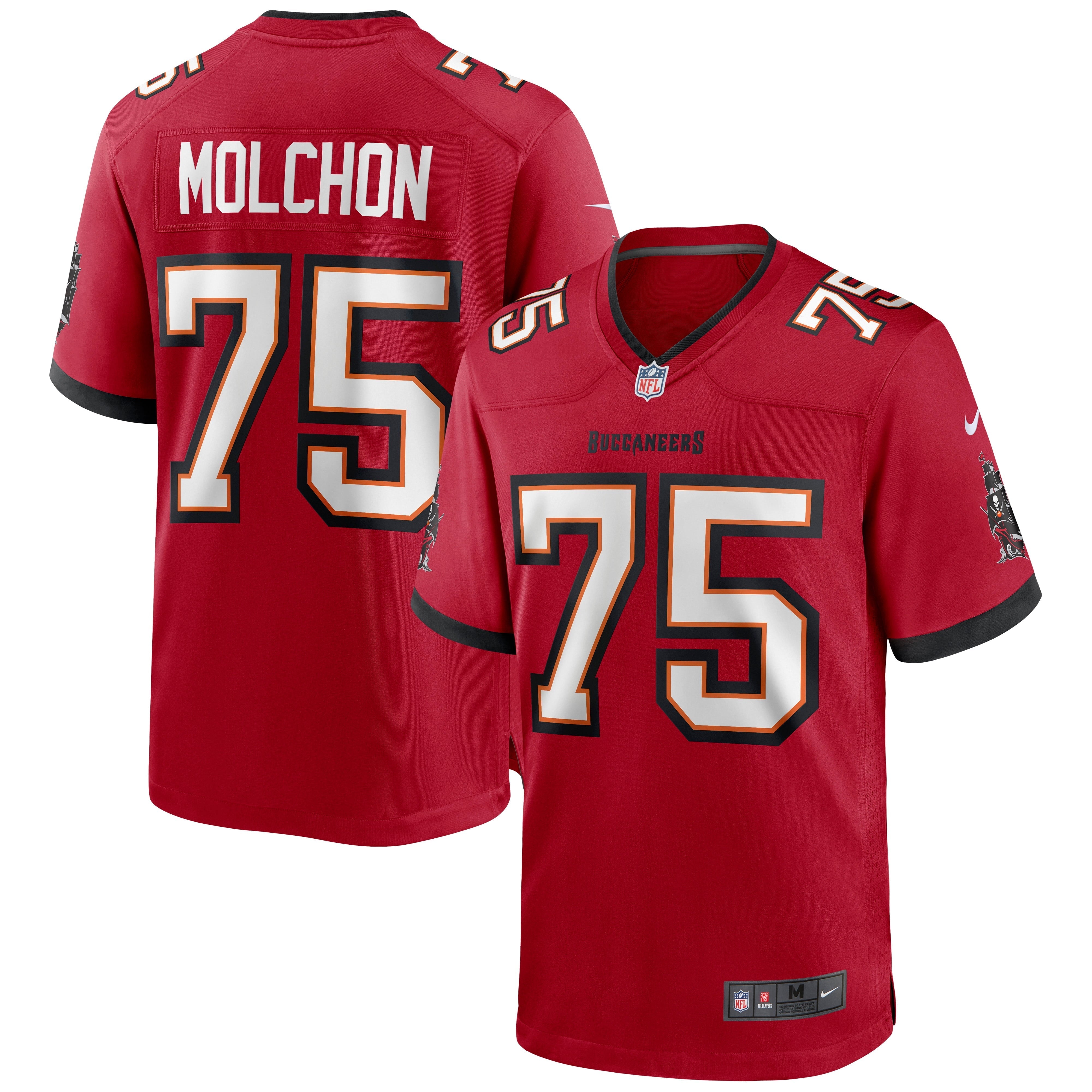 Men's Nike John Molchon Red Tampa Bay Buccaneers Game Jersey
